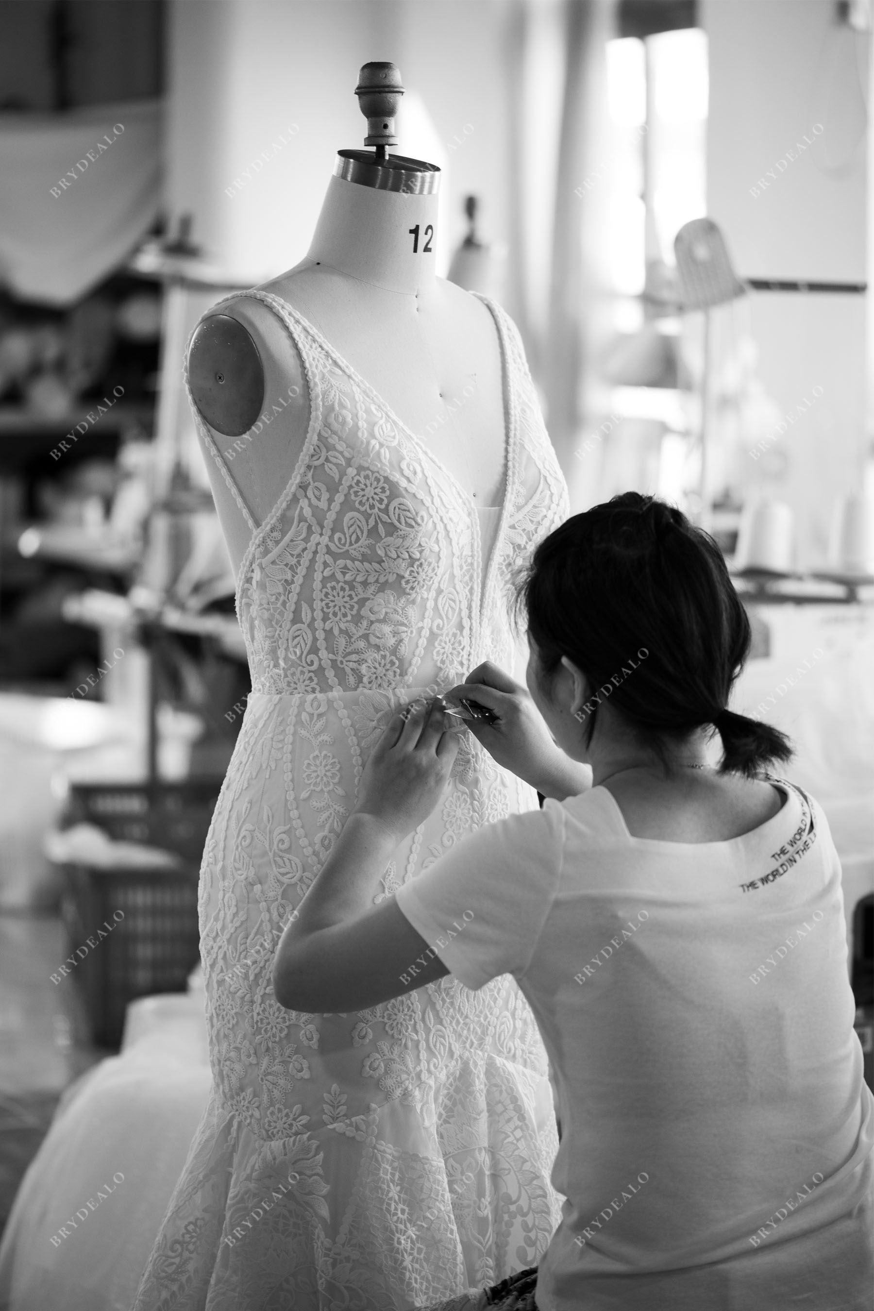 wholesale mermaid boho lace wedding gown