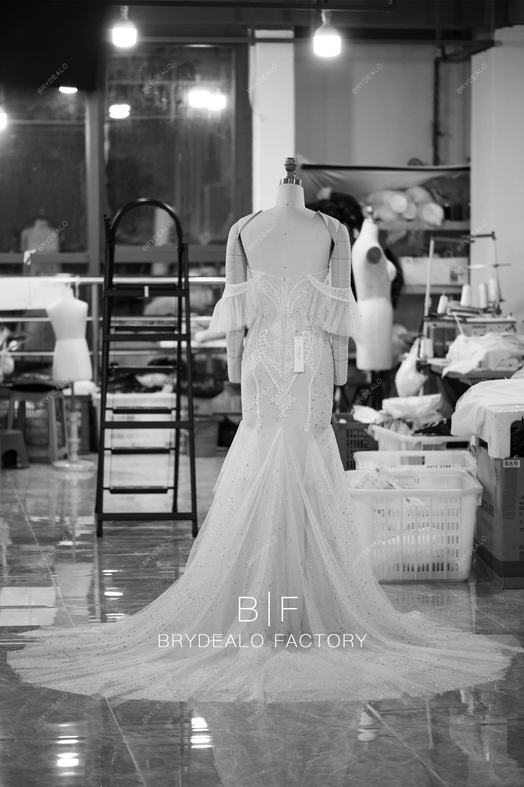 wholesale off shoulder long mermaid boho wedding gown