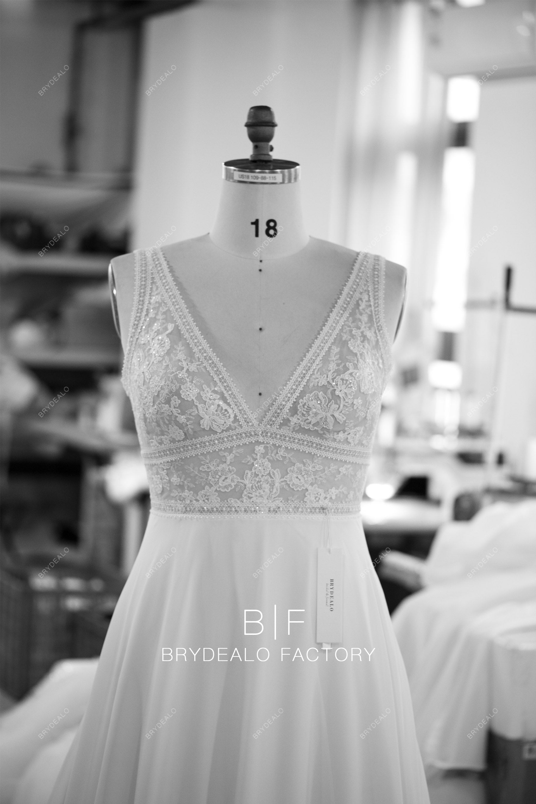wholesale plus size boho lace chiffon wedding dress