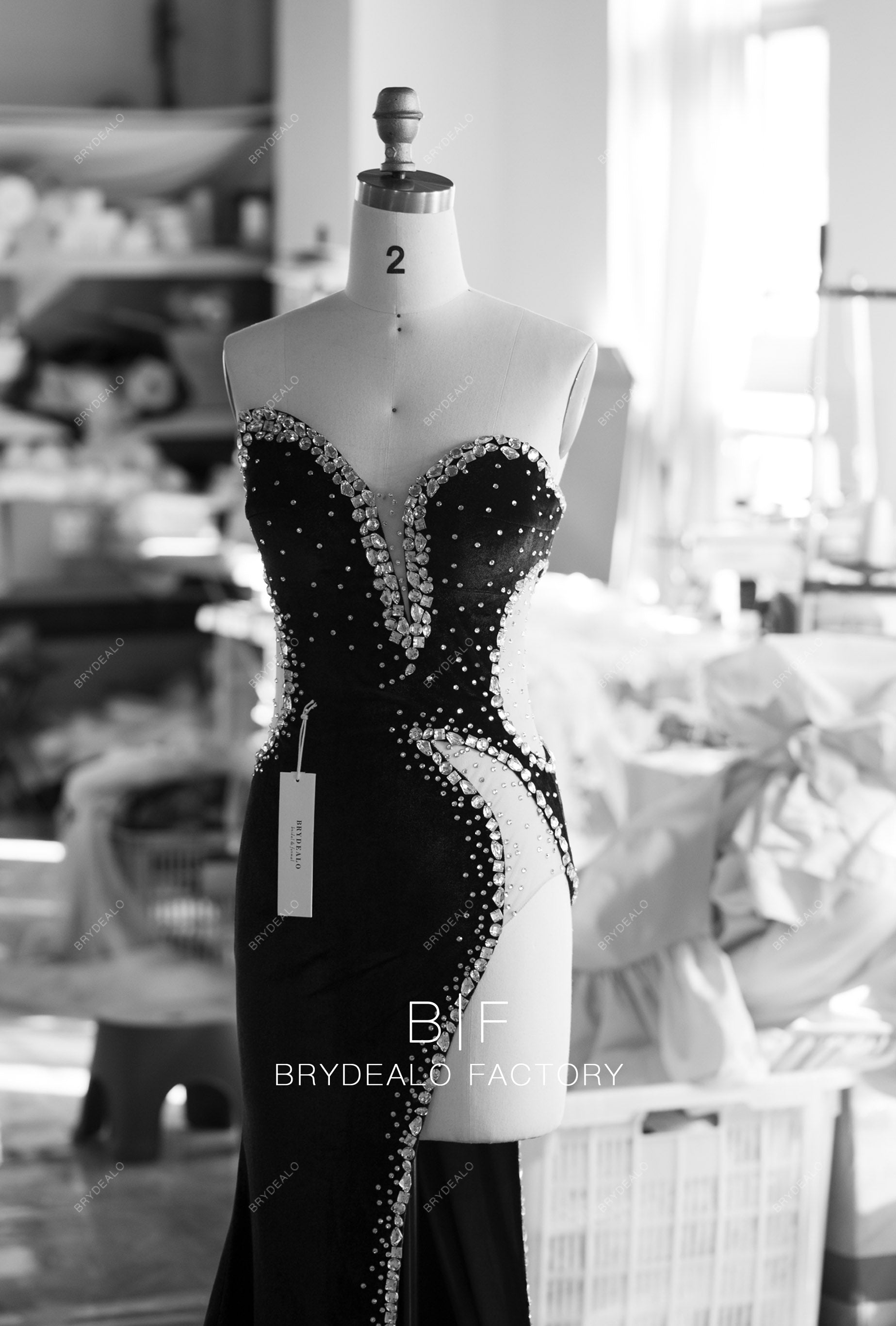 wholesale sexy rhinestone cutout prom dress