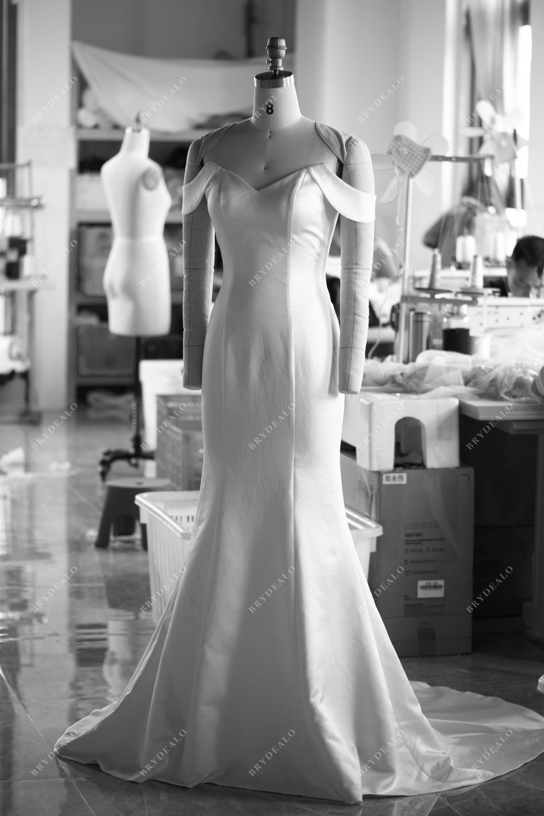 wholesale simple satin mermaid dress