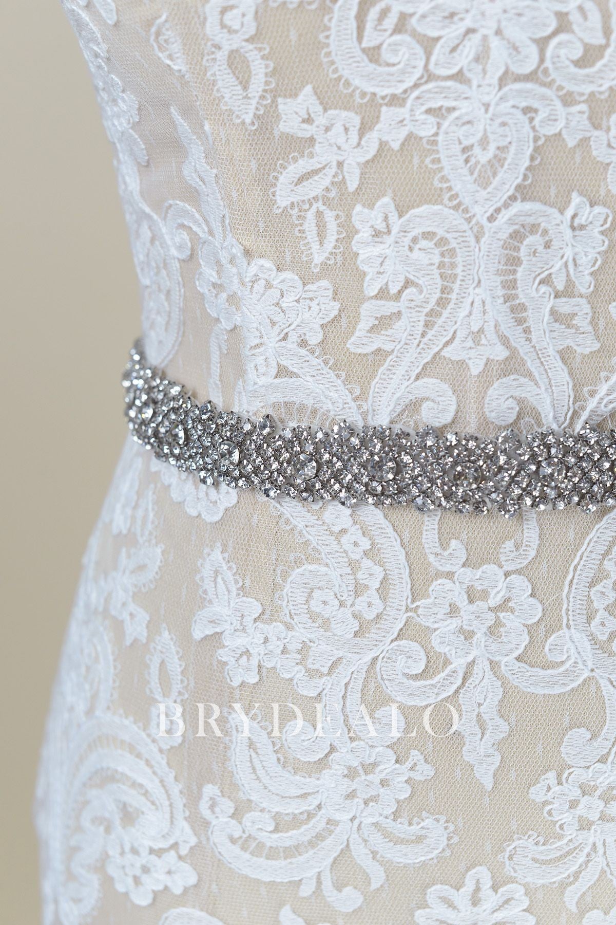 Sparkling Rhinestone Linear Bridal Sash for Wholesale