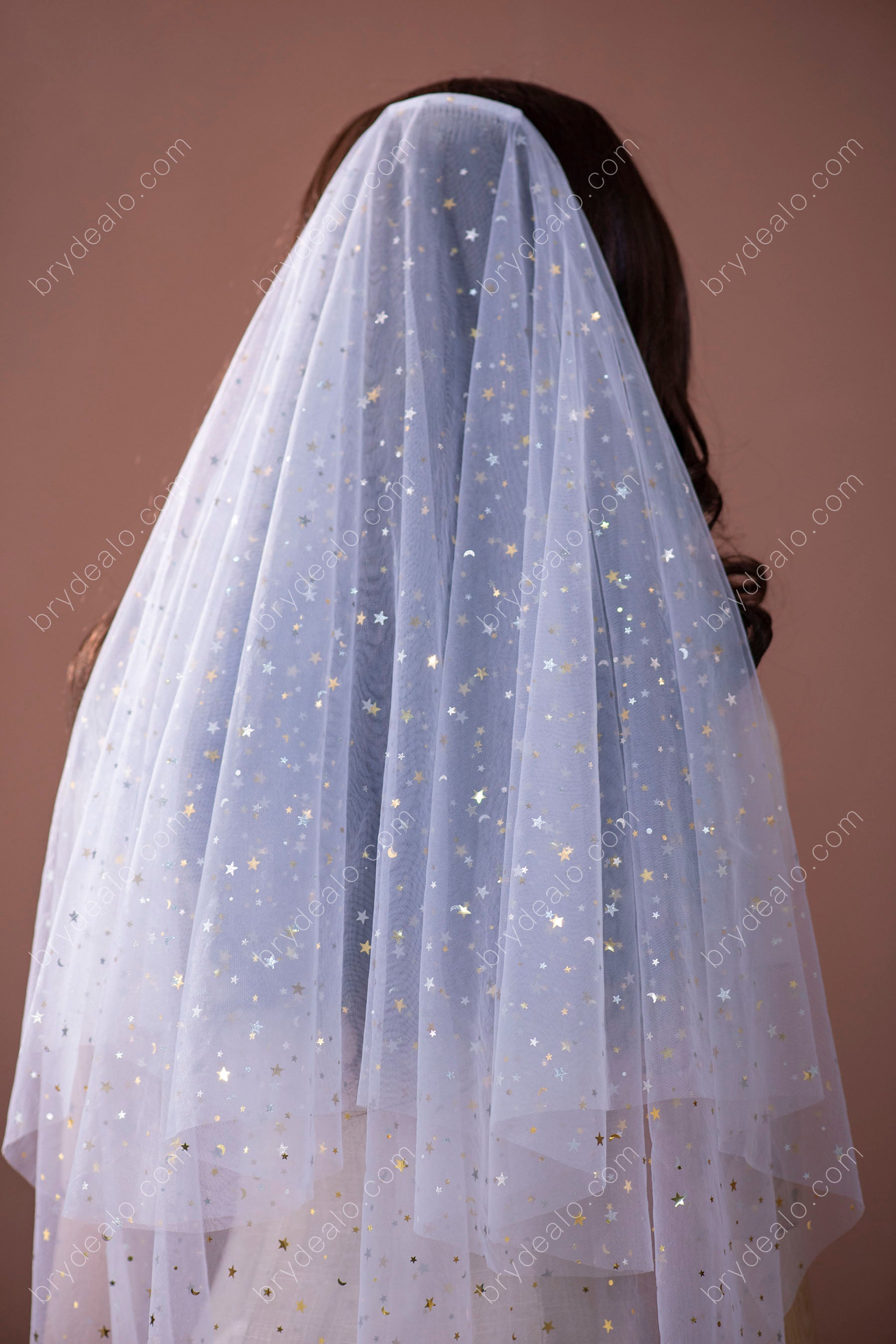gold star bridal veil