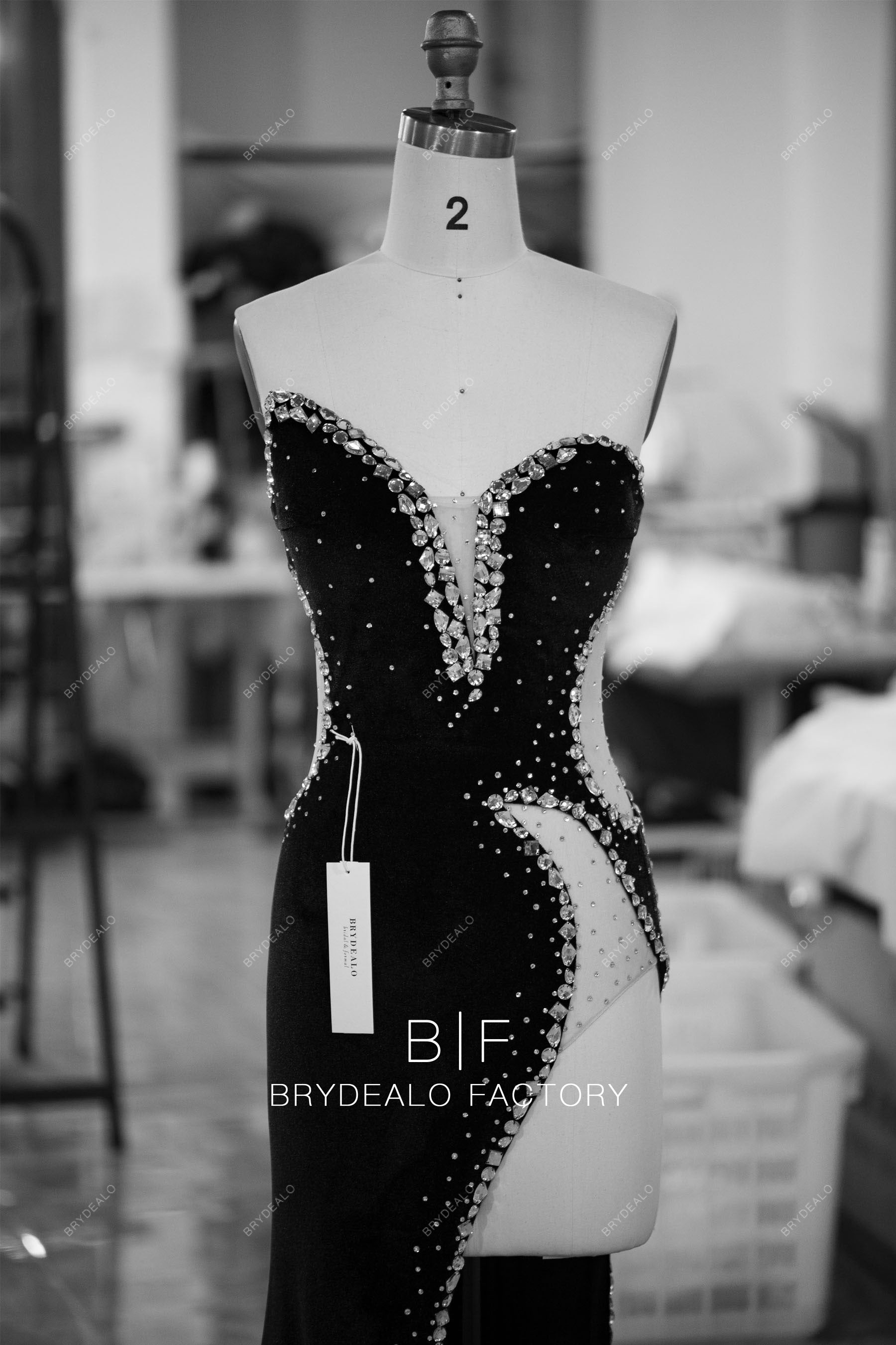 wholesale strapless plunging sexy prom evening dress