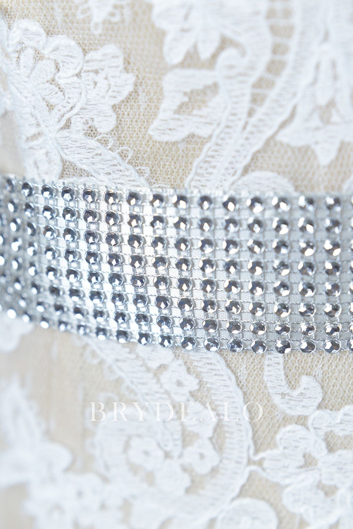 Wide Neat Rhinestones Bridal Sash