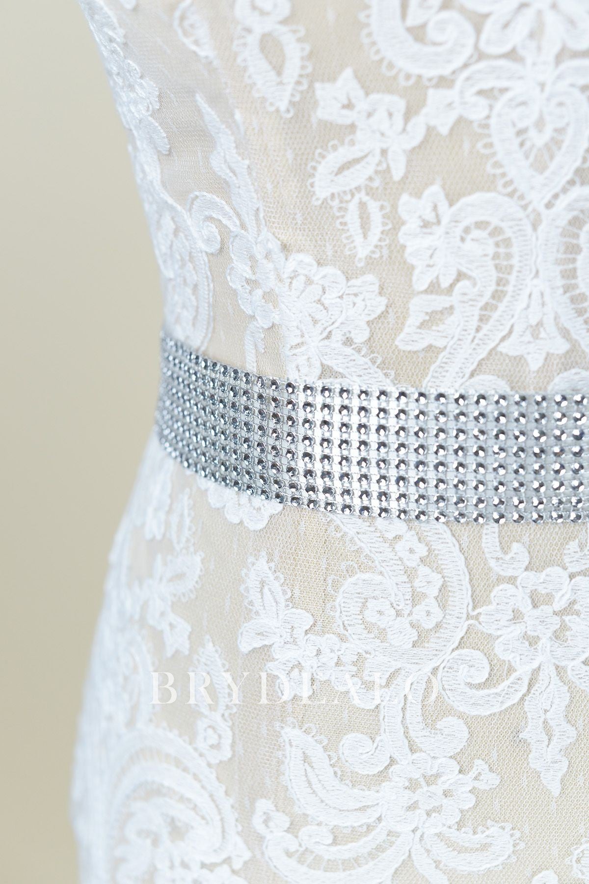 Wide Neat Rhinestones Bridal Sash_Brydealo