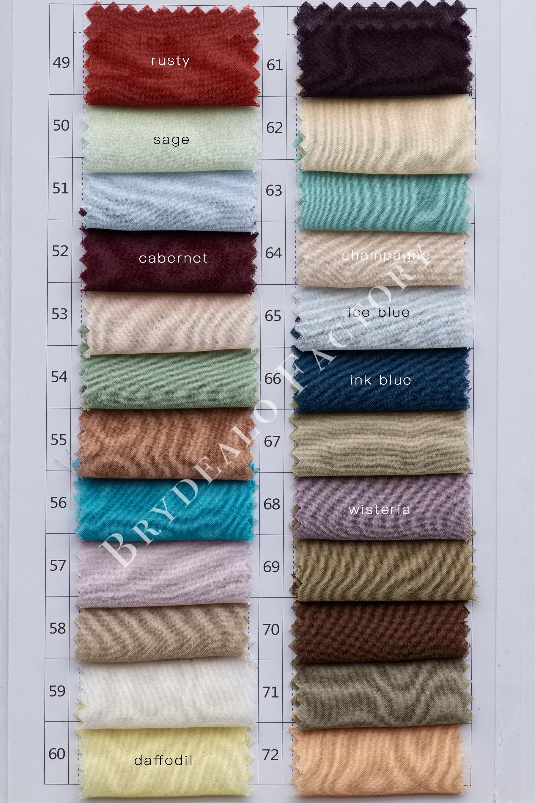 100D chiffon fabric color chart-3