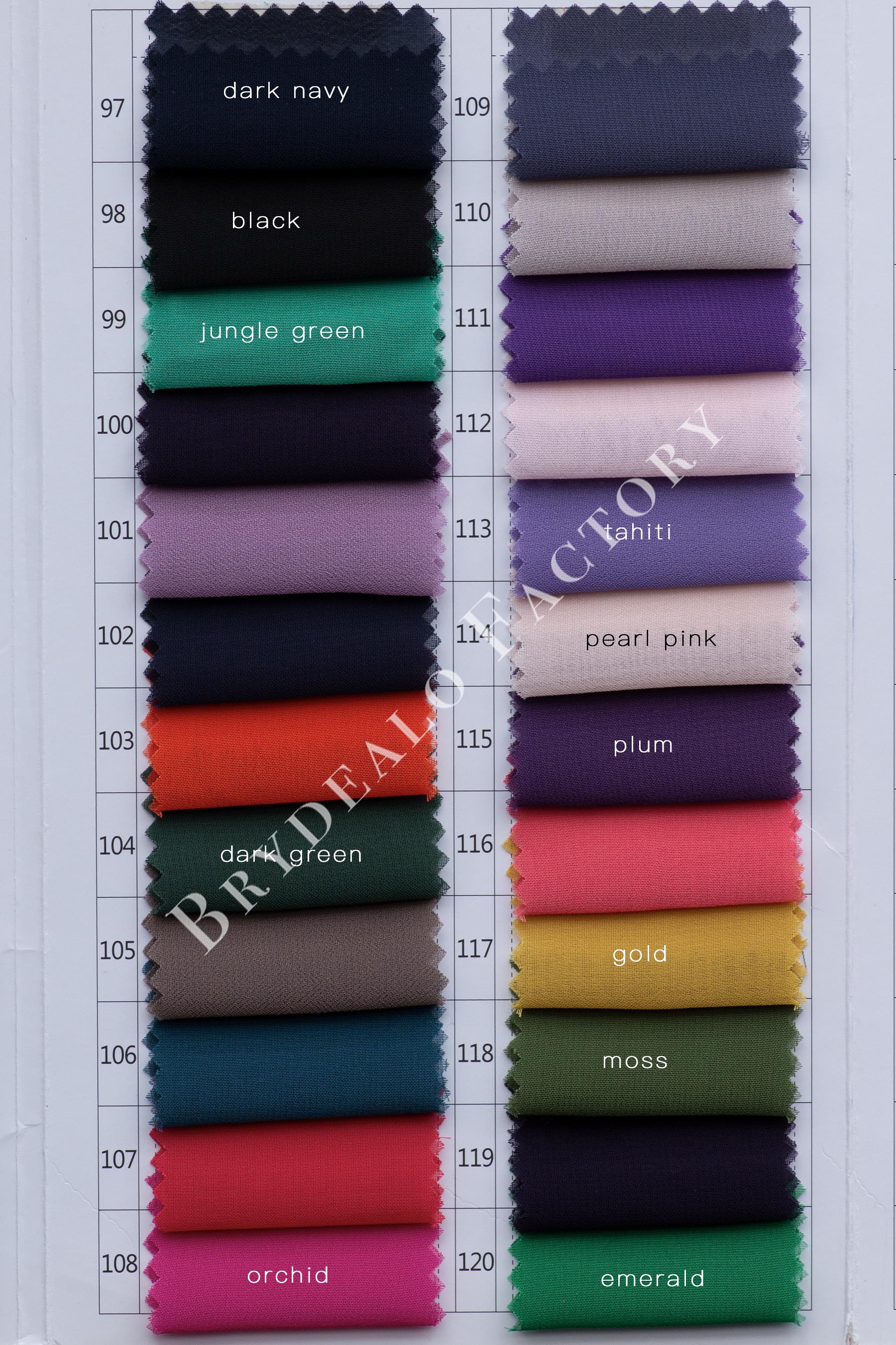 100D chiffon fabric color chart-5