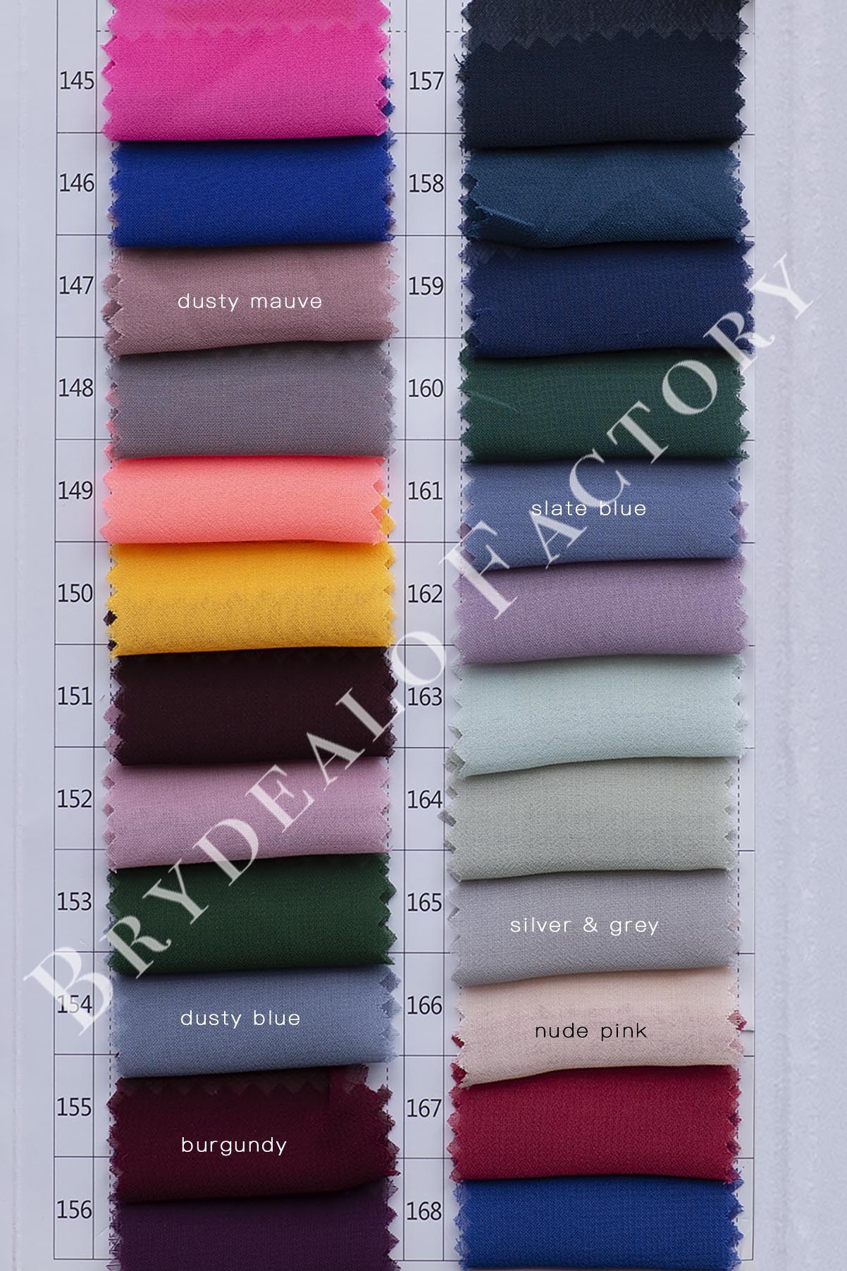 100 chiffon fabric color chart-8