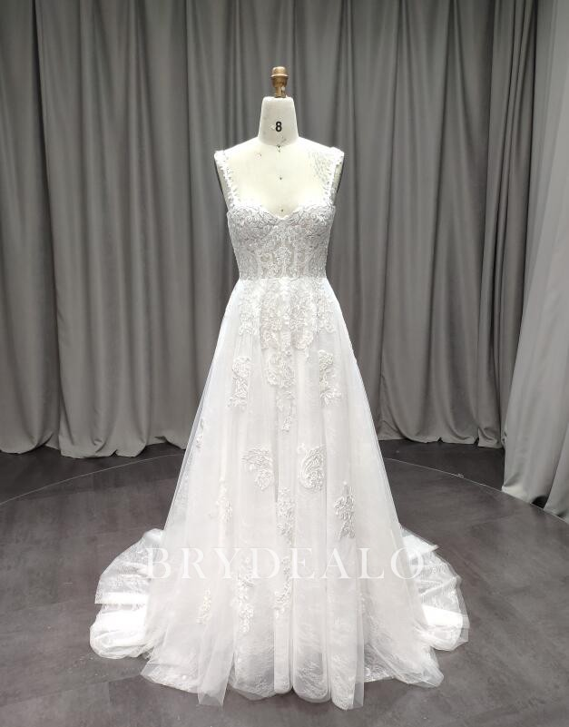 Sheer Lace Corset Bridal Dress 2103141827