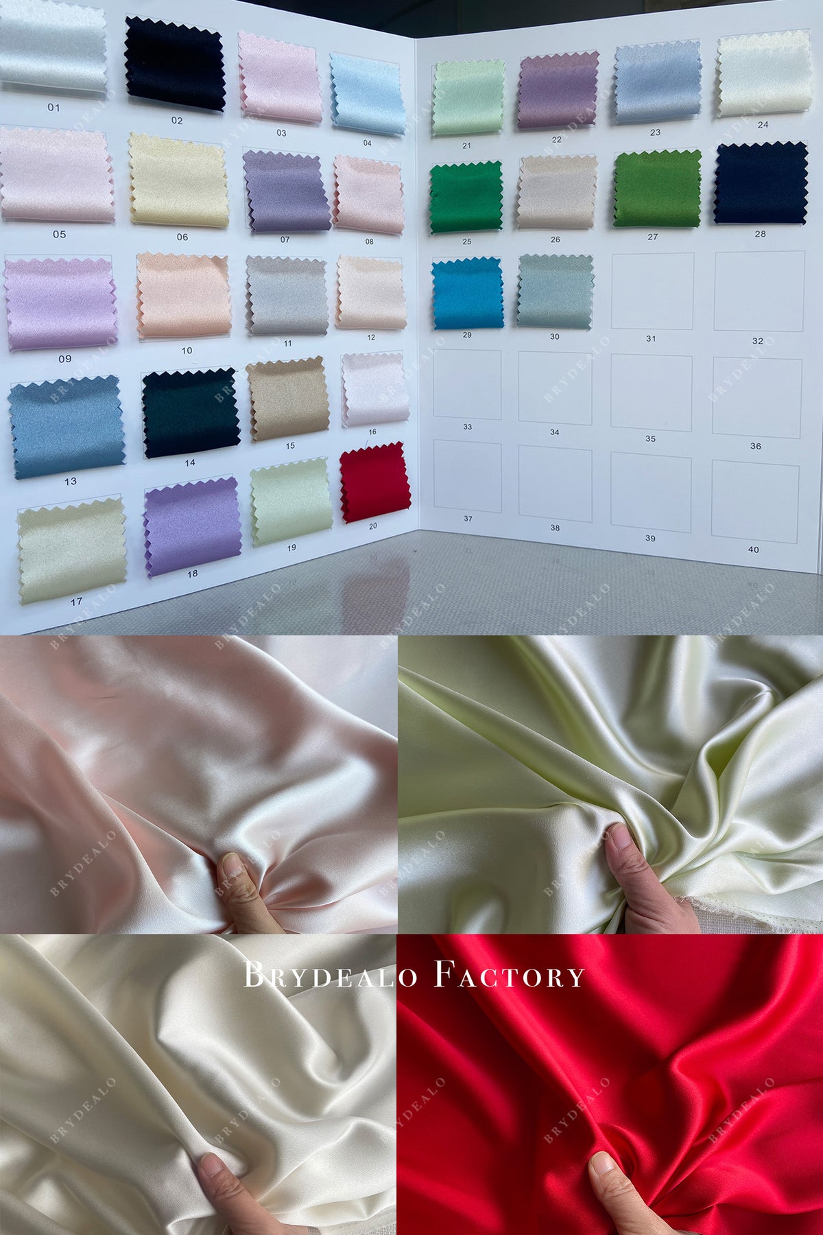 30mm silk satin swatches