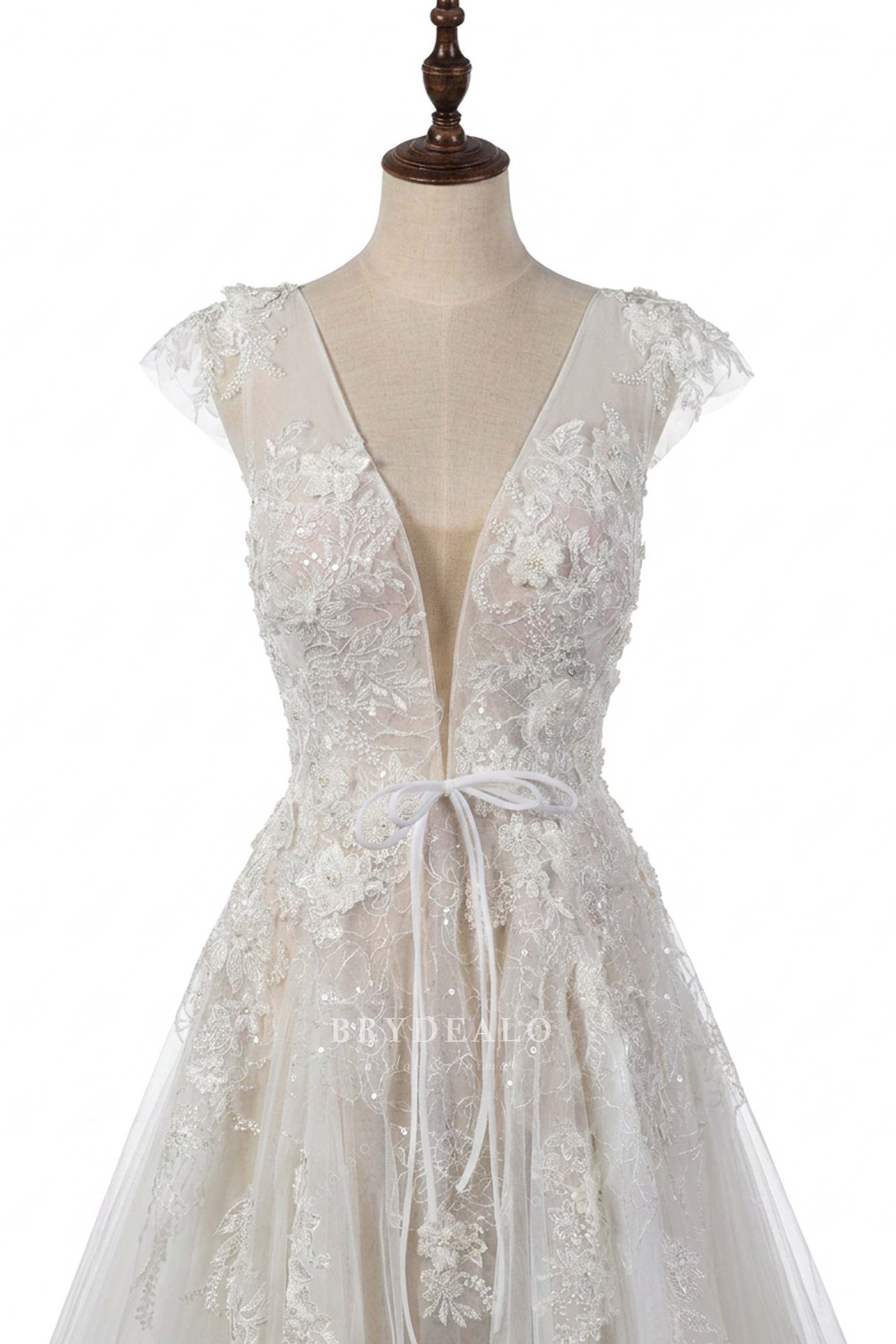 3D flower lace wedding dress