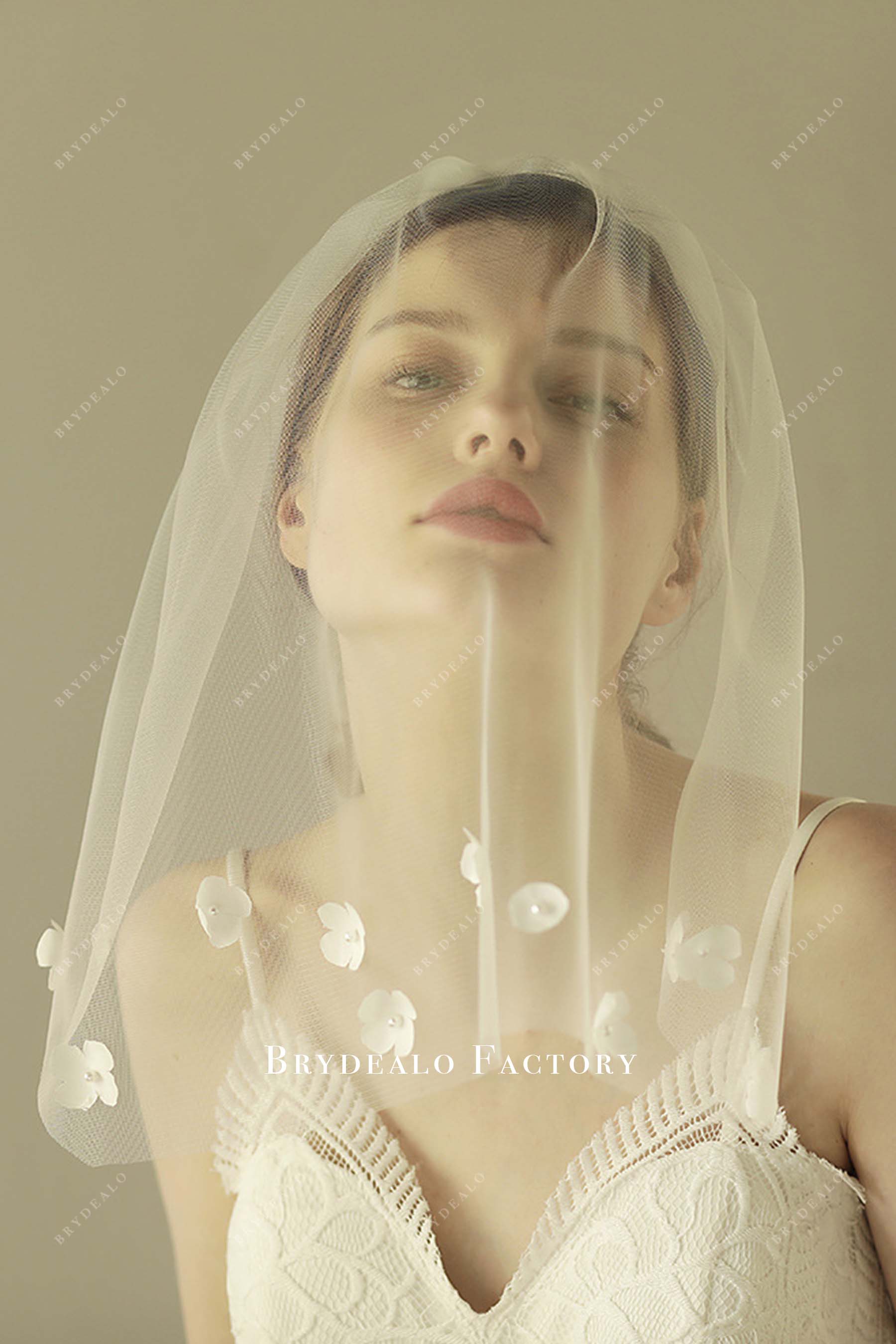 3d floral bridal veil