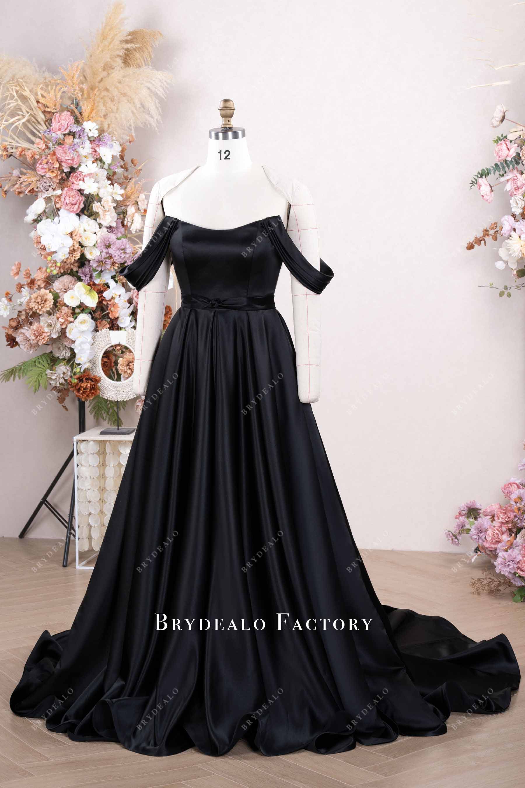 A-line satin wedding dress
