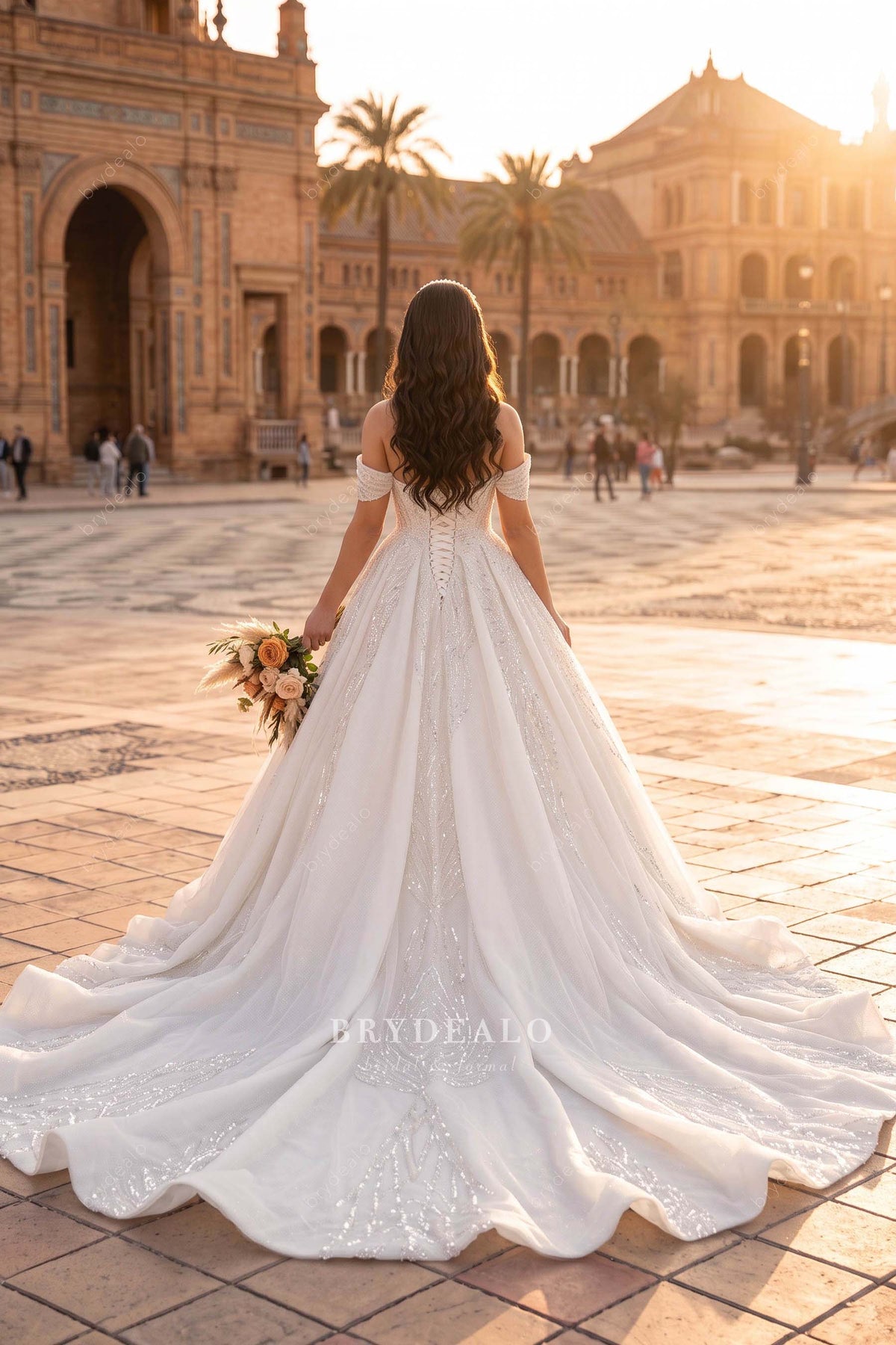 Cathedral train royal wedding dress
