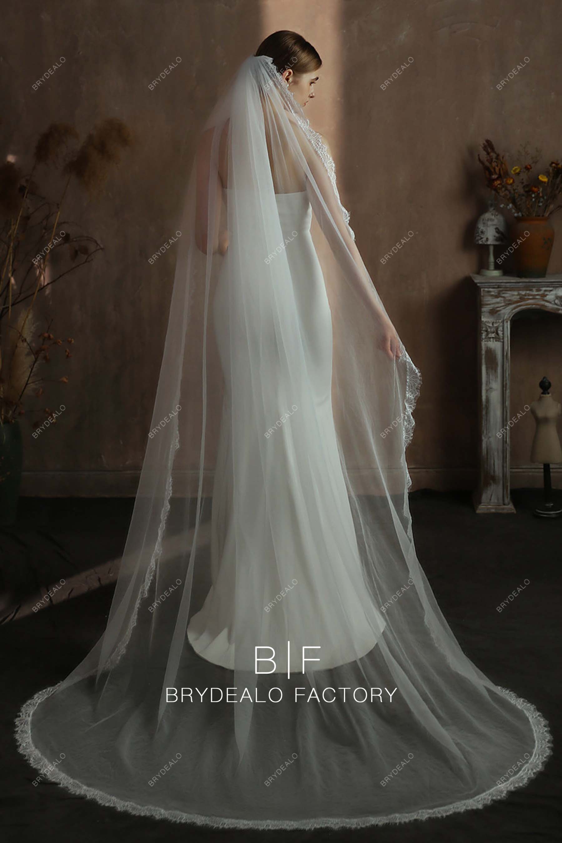 Elegant Lace Single Tier Wholesale Wedding Veil