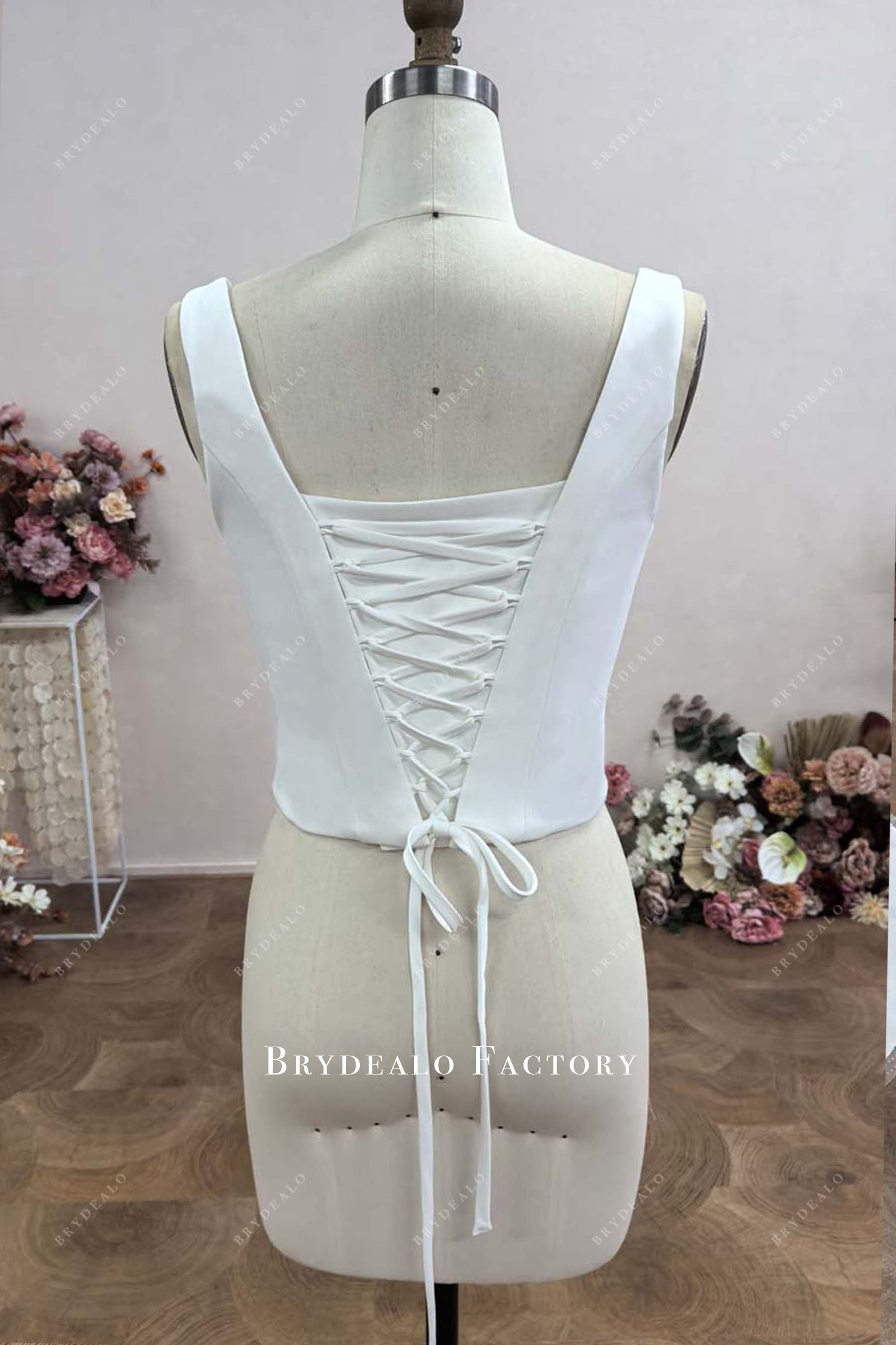custom lace up corset back crop top
