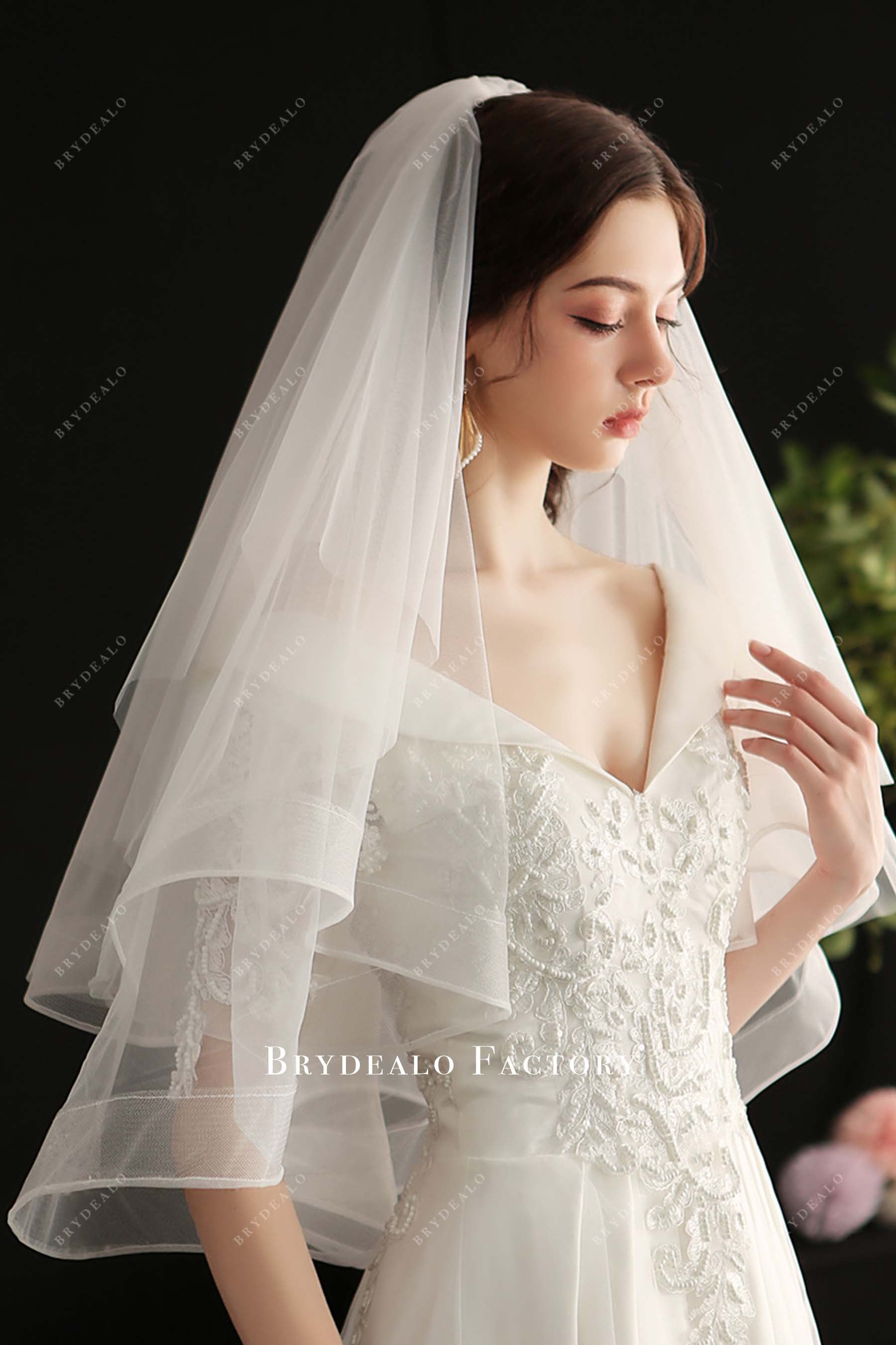 elbow length bridal veil