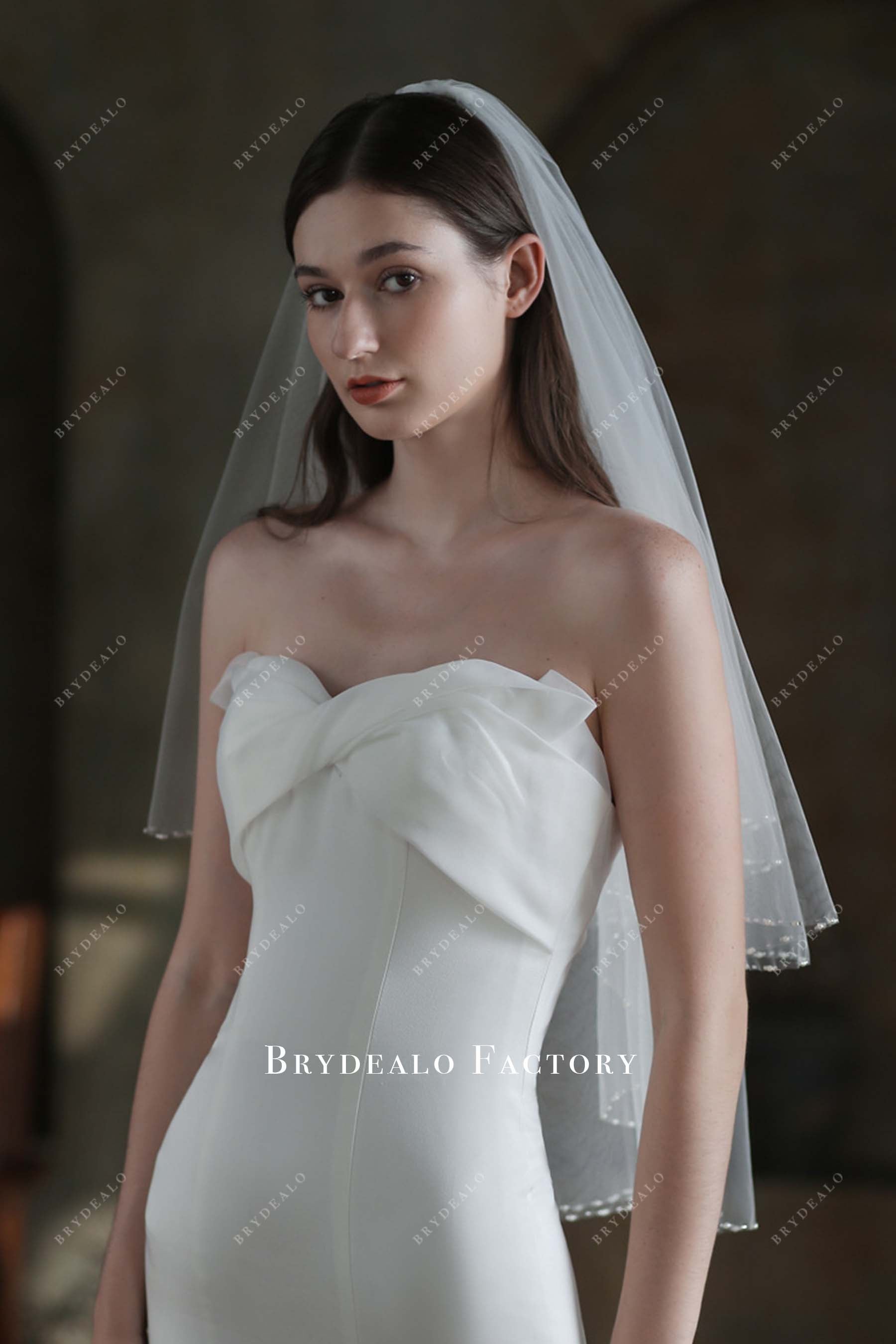 hand beaded bridal veil