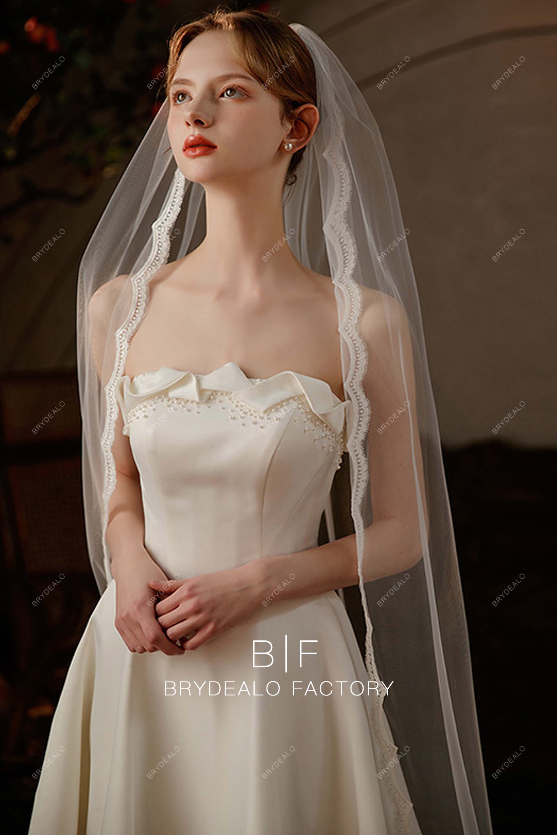 Lace Single Layer Long Wholesale Bridal Veil