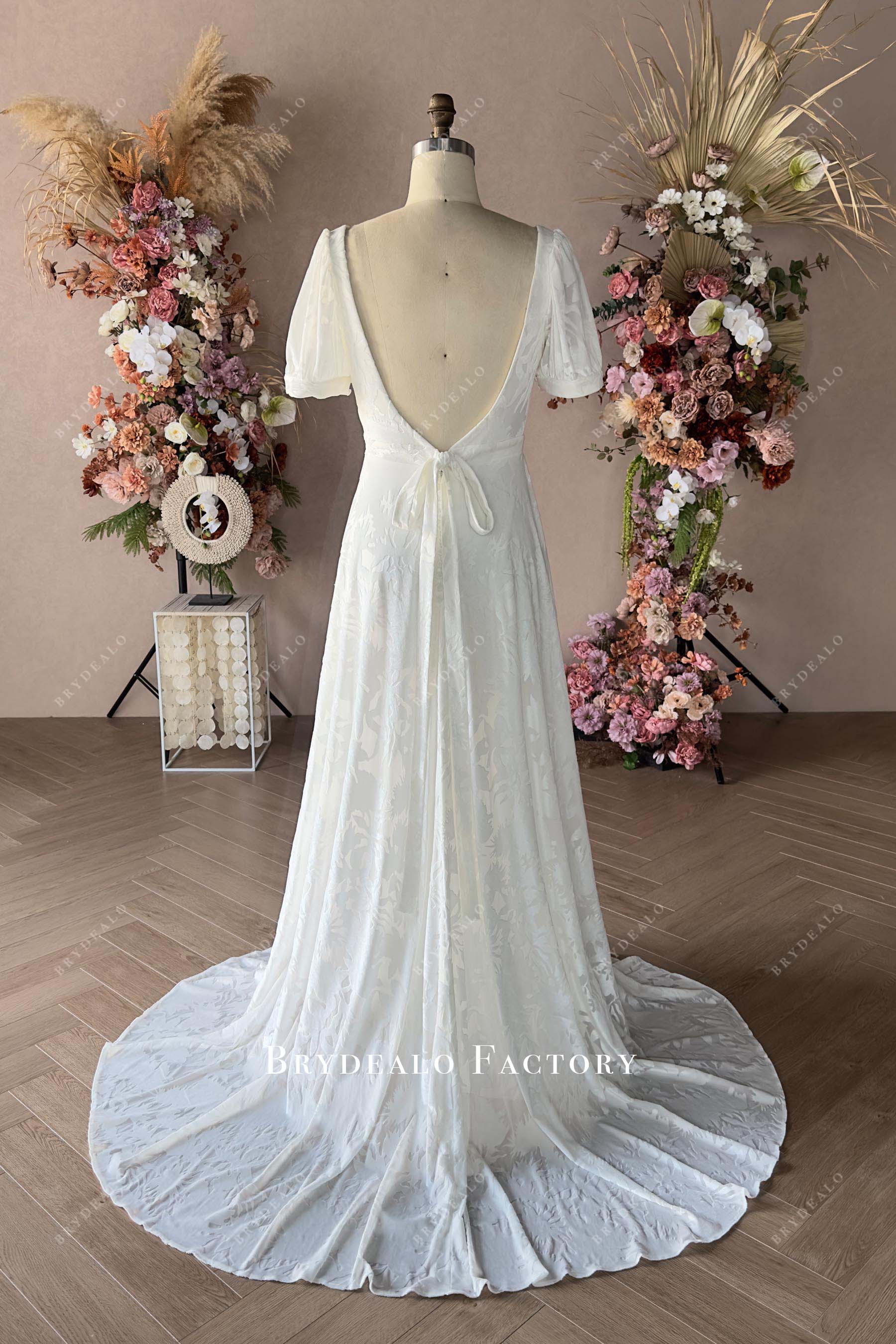 Open Back One-Piece Custom Wedding Dress