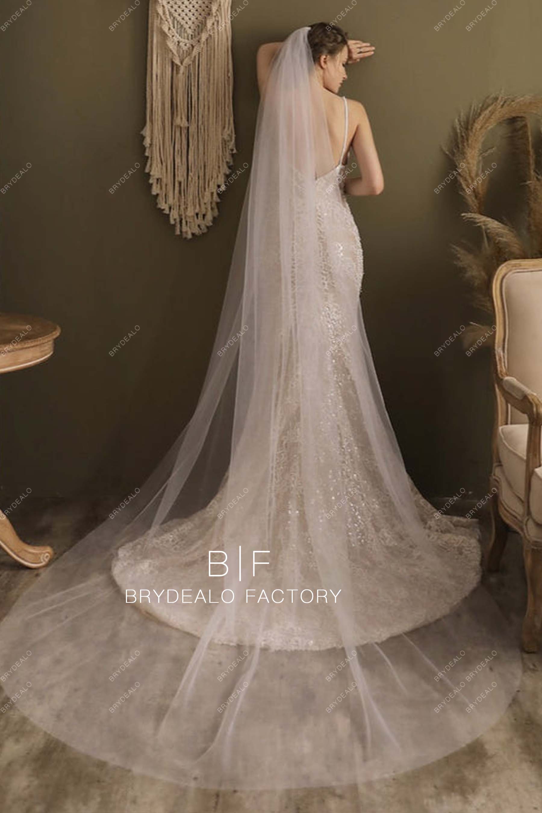 plain tulle wedding veil