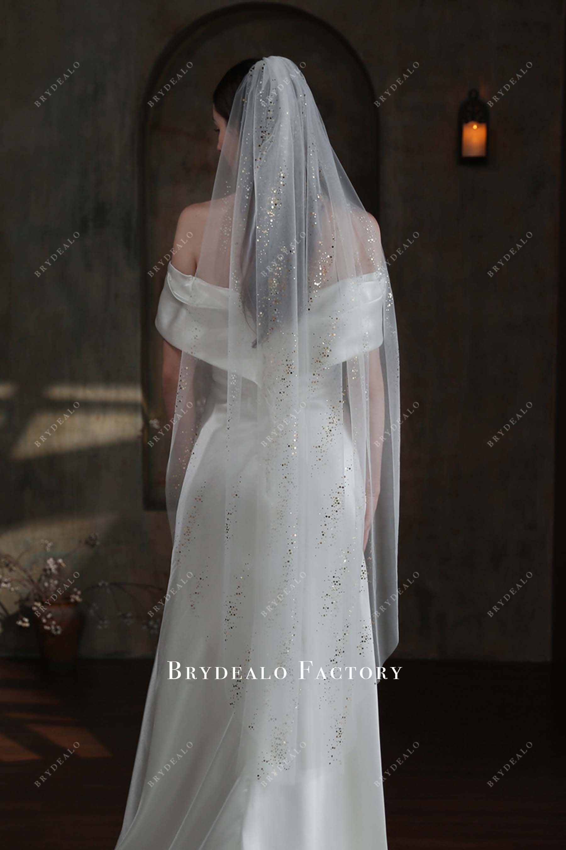 waltz length bridal veil