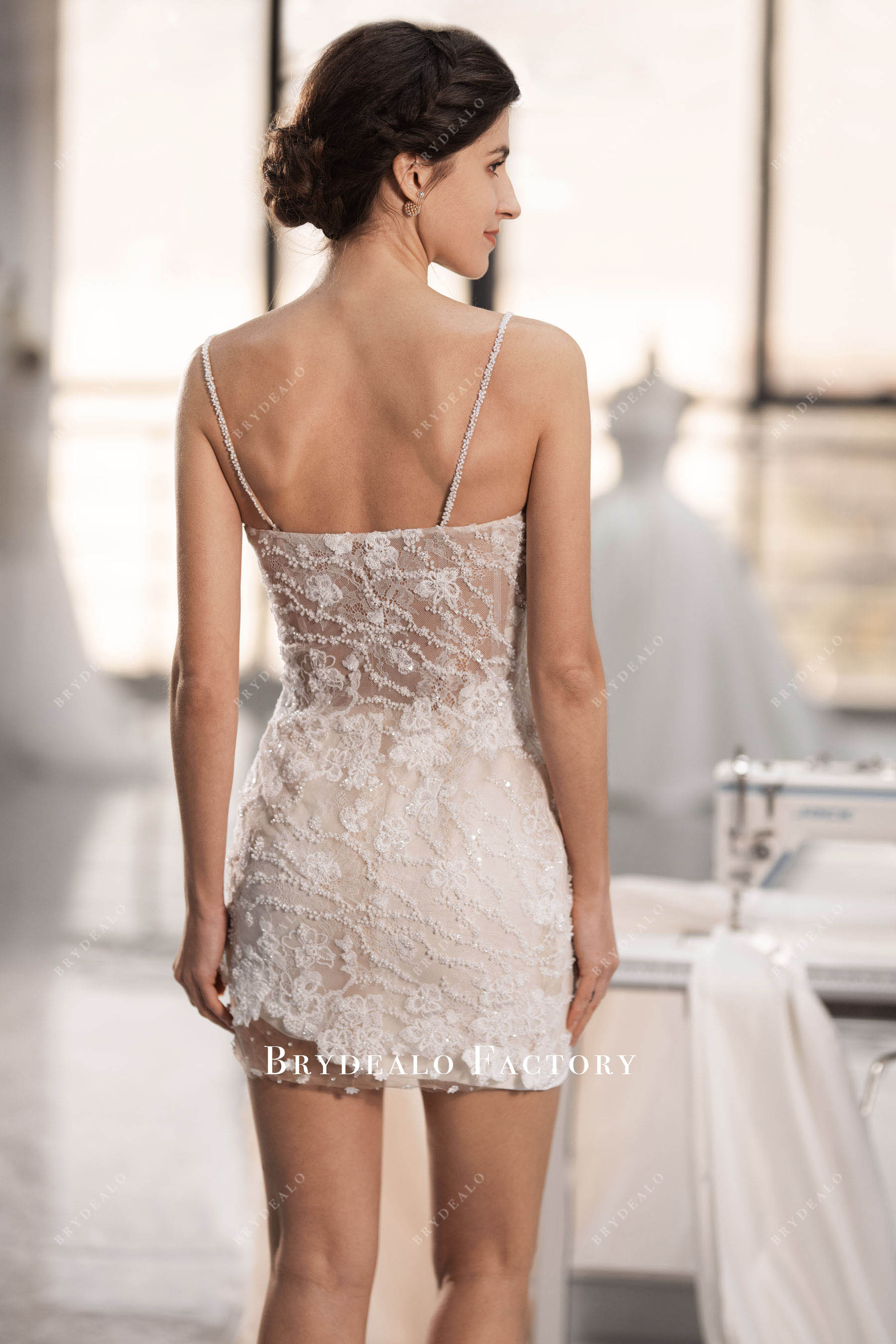alluring beaded flower lace bridal bodycon