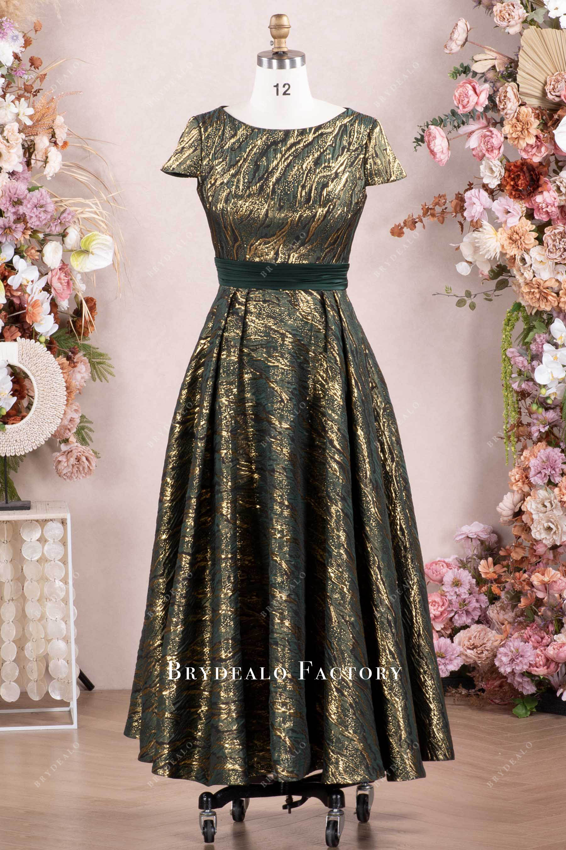 Hunter green mother of the bride dress on sale