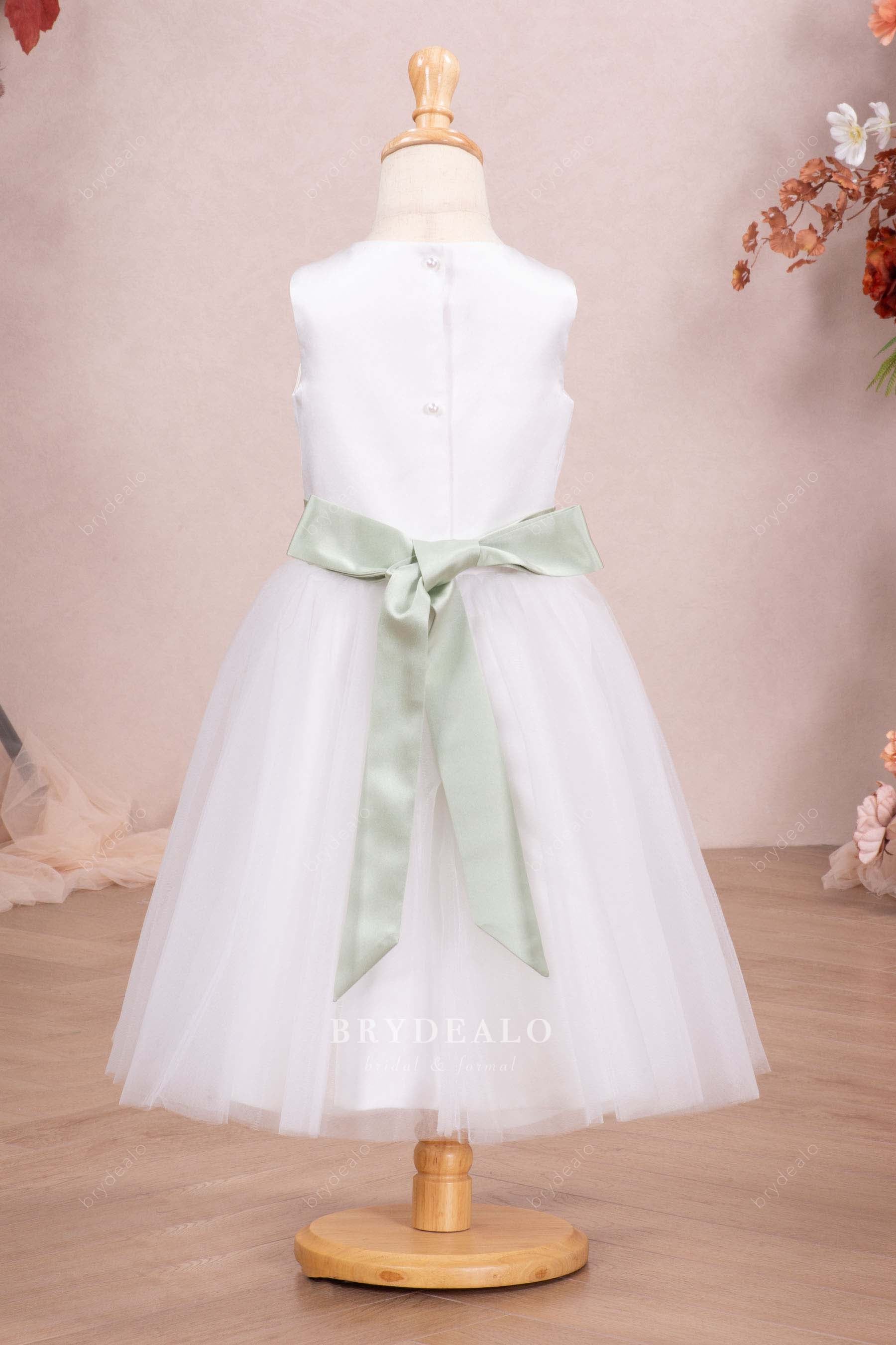 ankle length white little girl dress