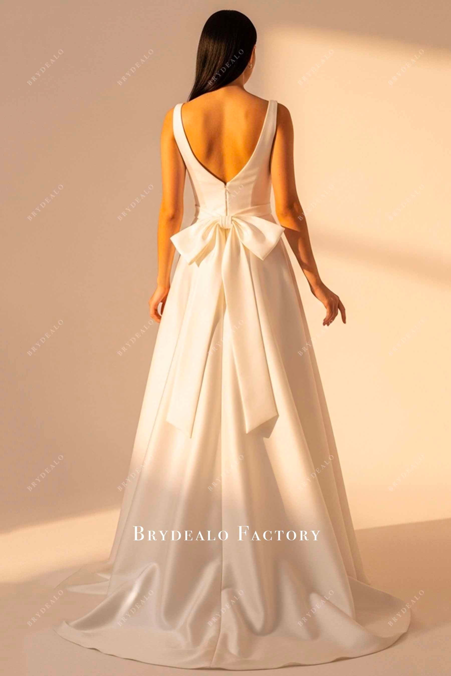 back bowknot wedding dress