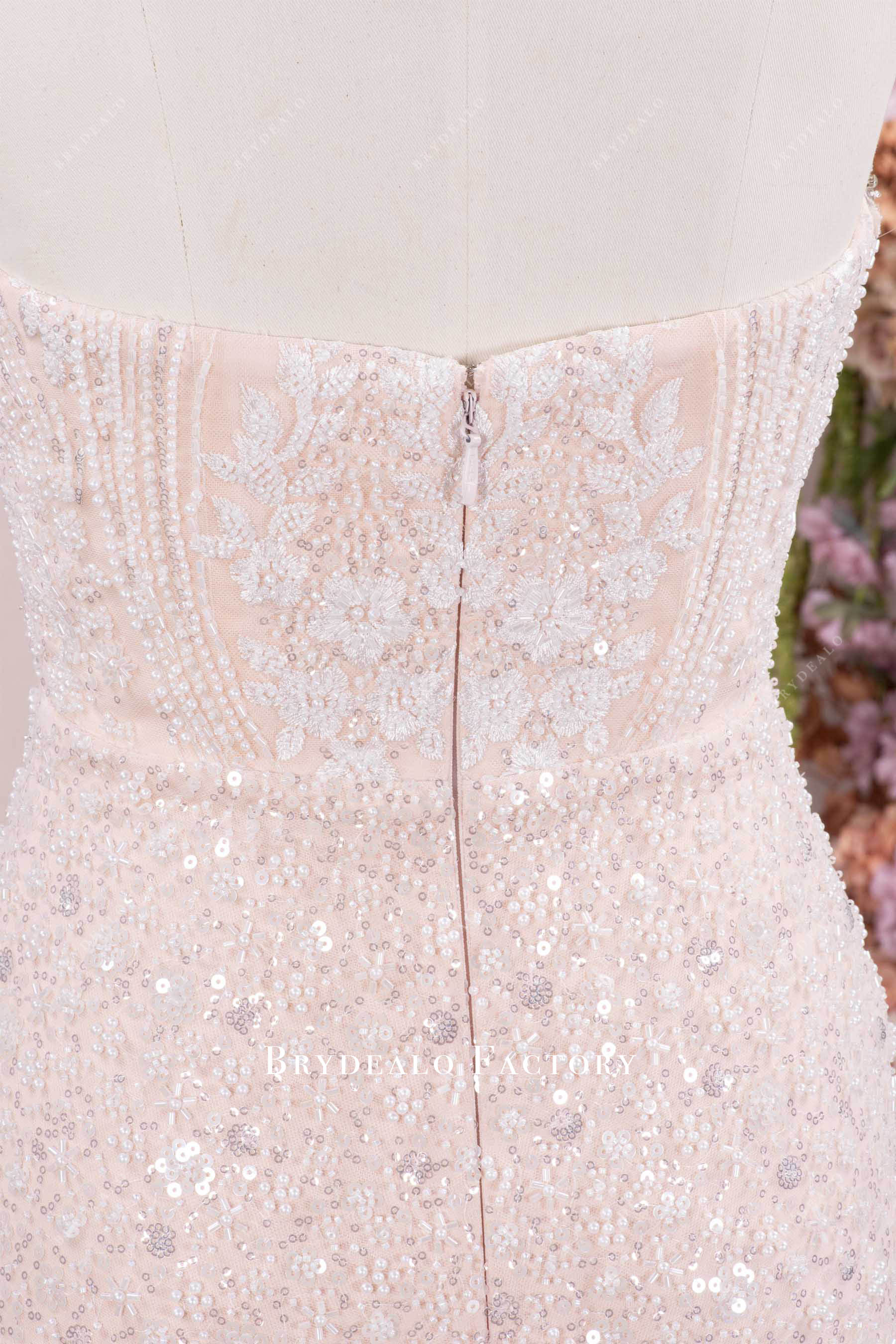 back zipper up sparkly wedding dress