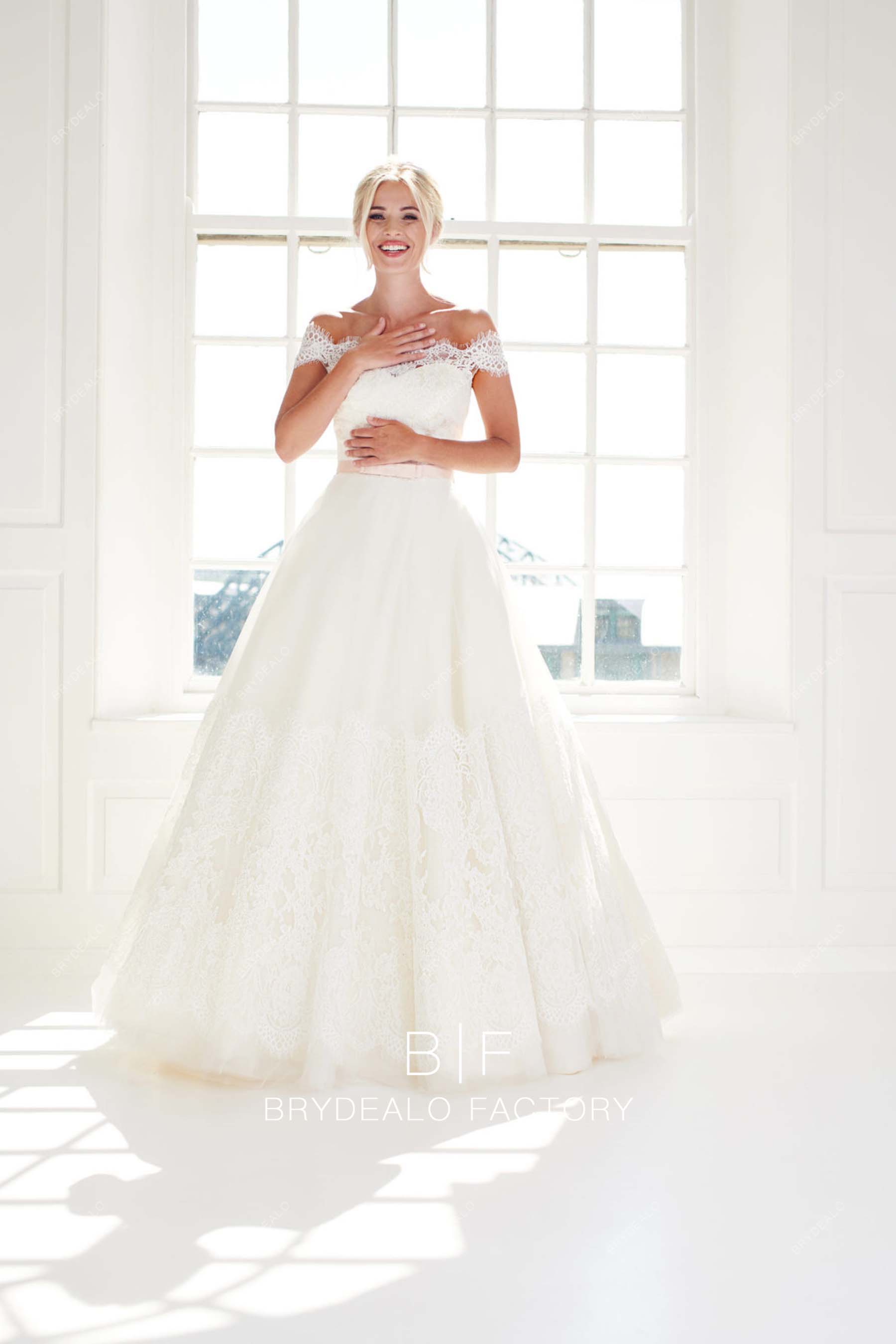ball gown lace elegant wedding dress