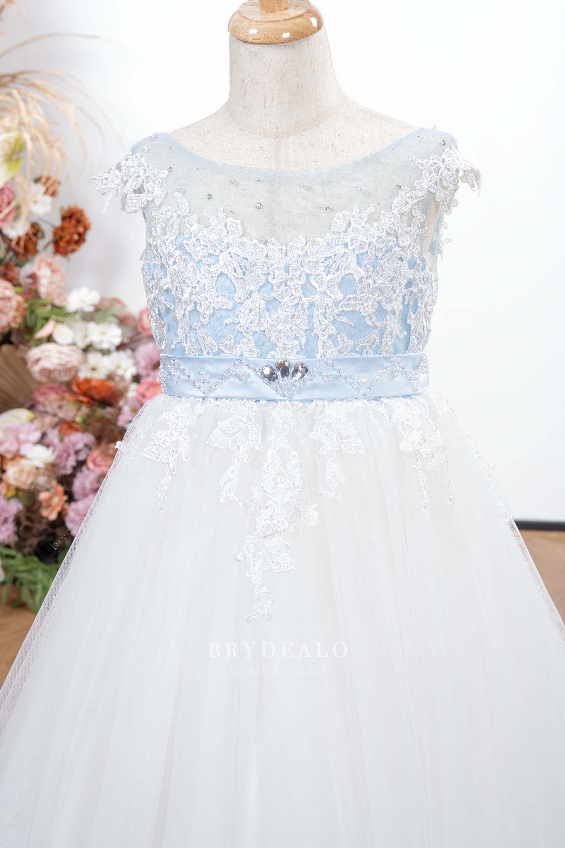 bateau neck flower girl dress