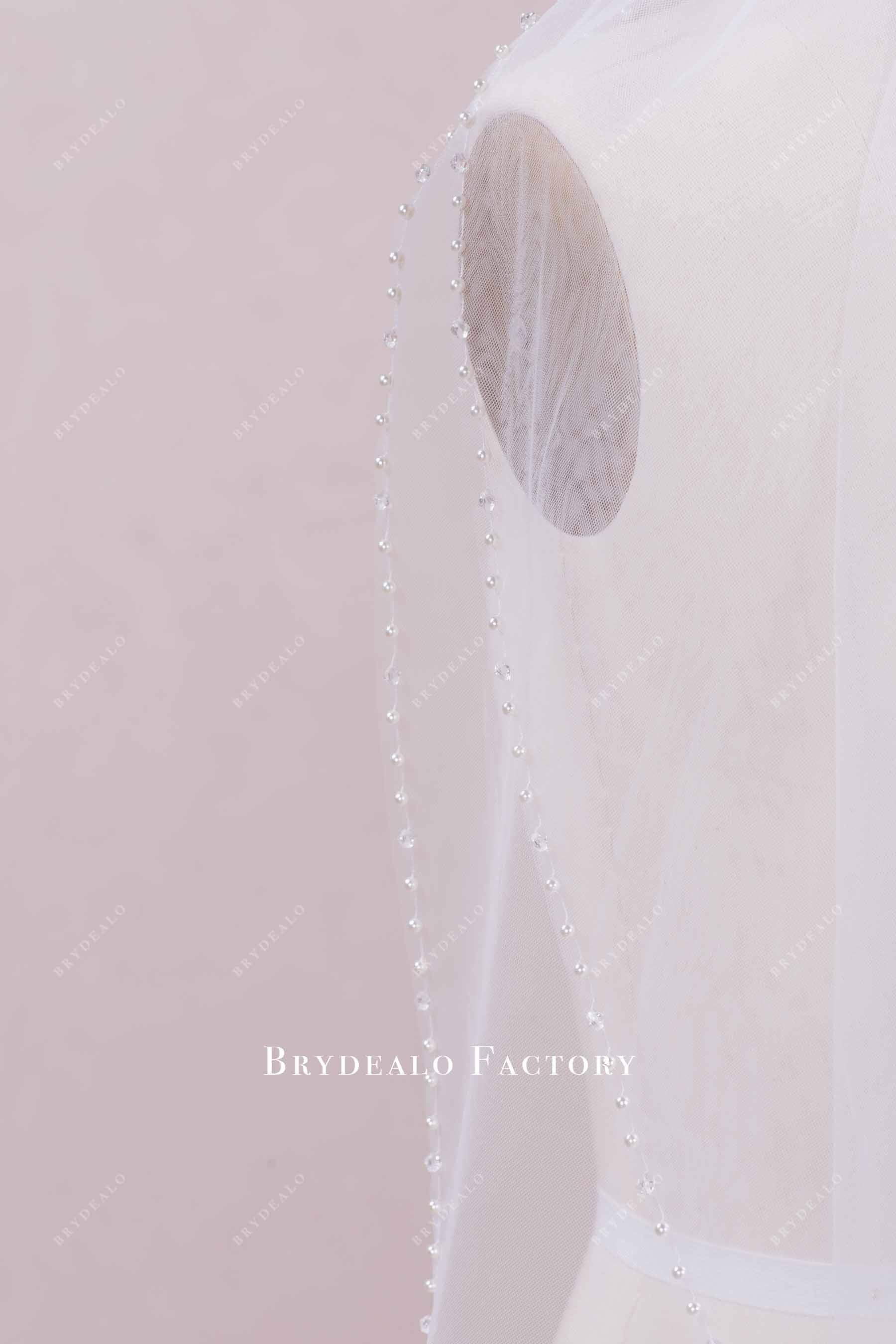 beaded edge wedding veil