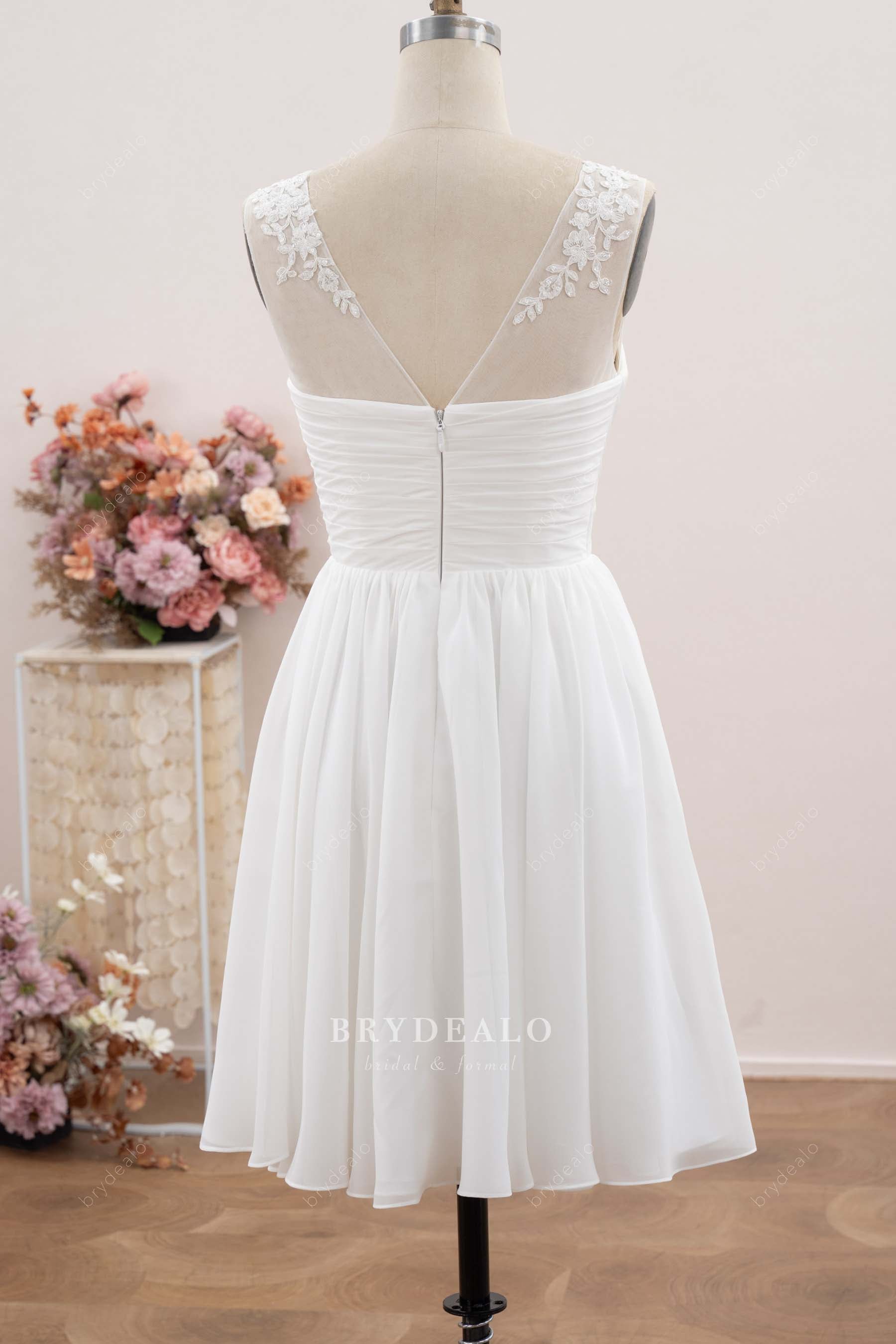 beaded lace shoulder wedding dress