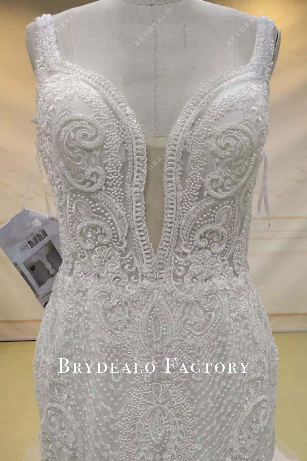 beaded lace wedding dress