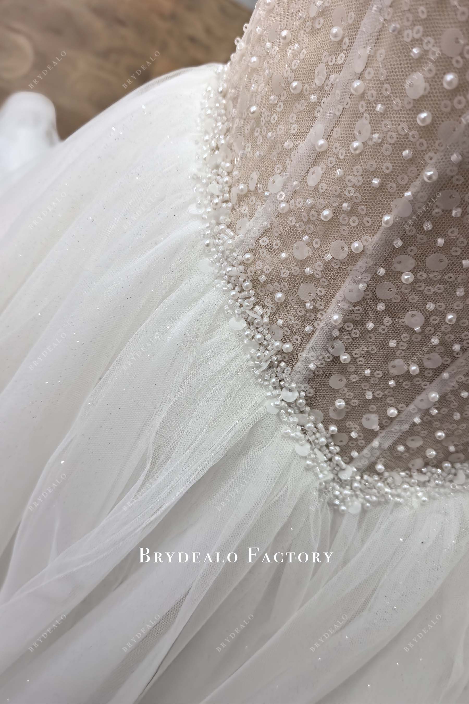 beaded basque waist wedding dress