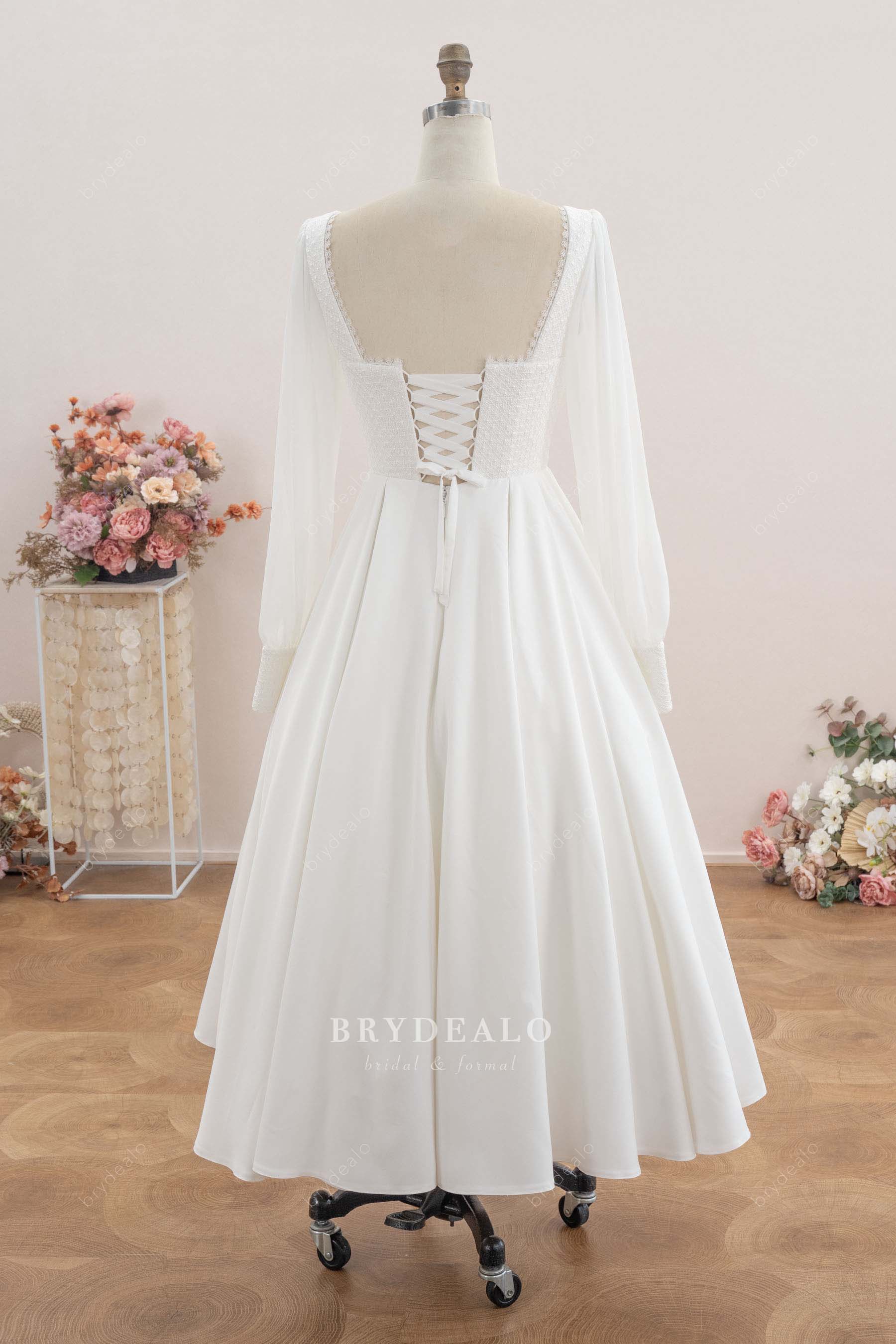 bishop sleeves vintage wedding dress