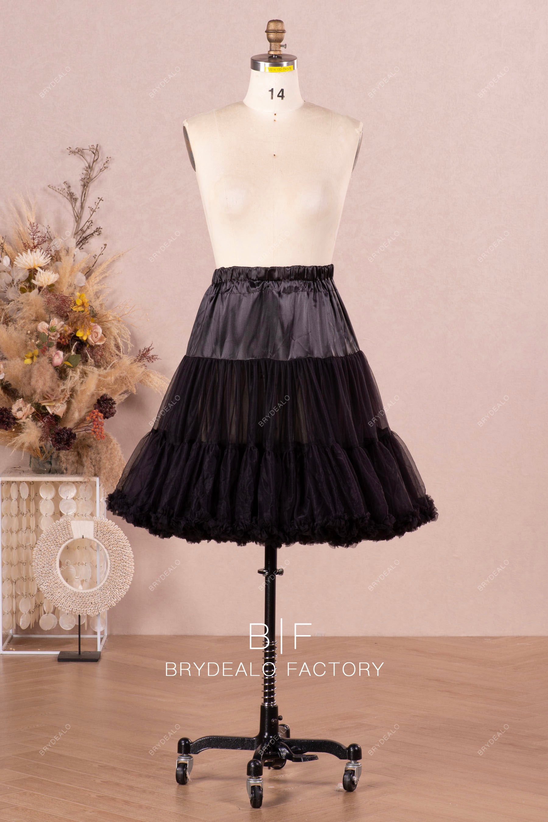 black dress petticoat