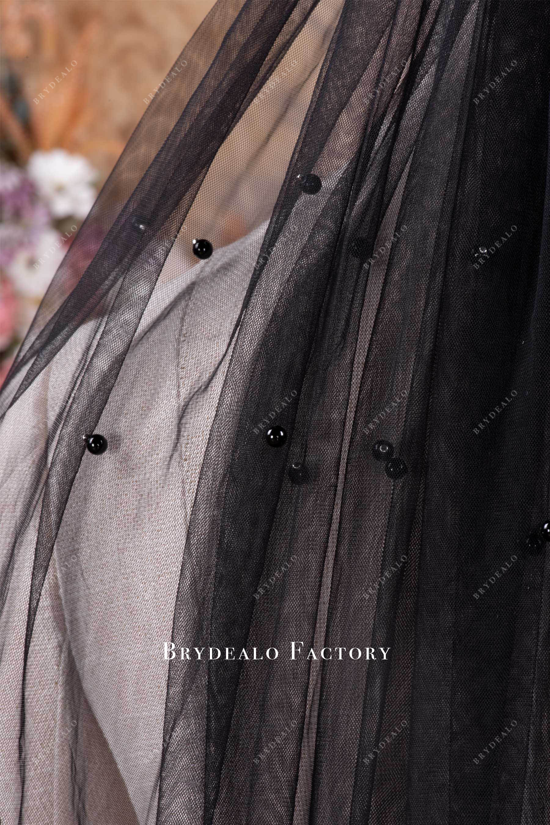 black pearl bridal veil