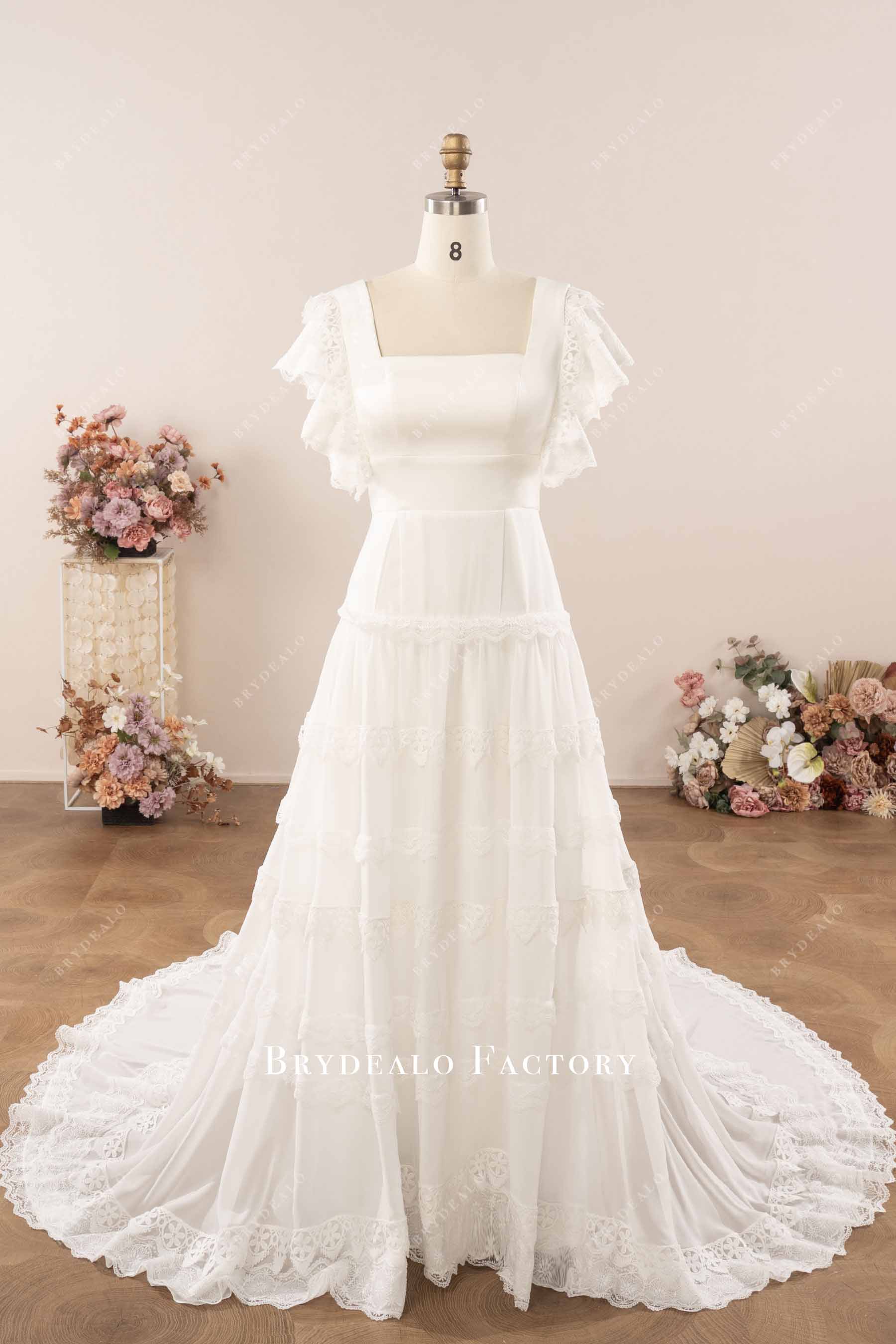 boho lace wedding dress