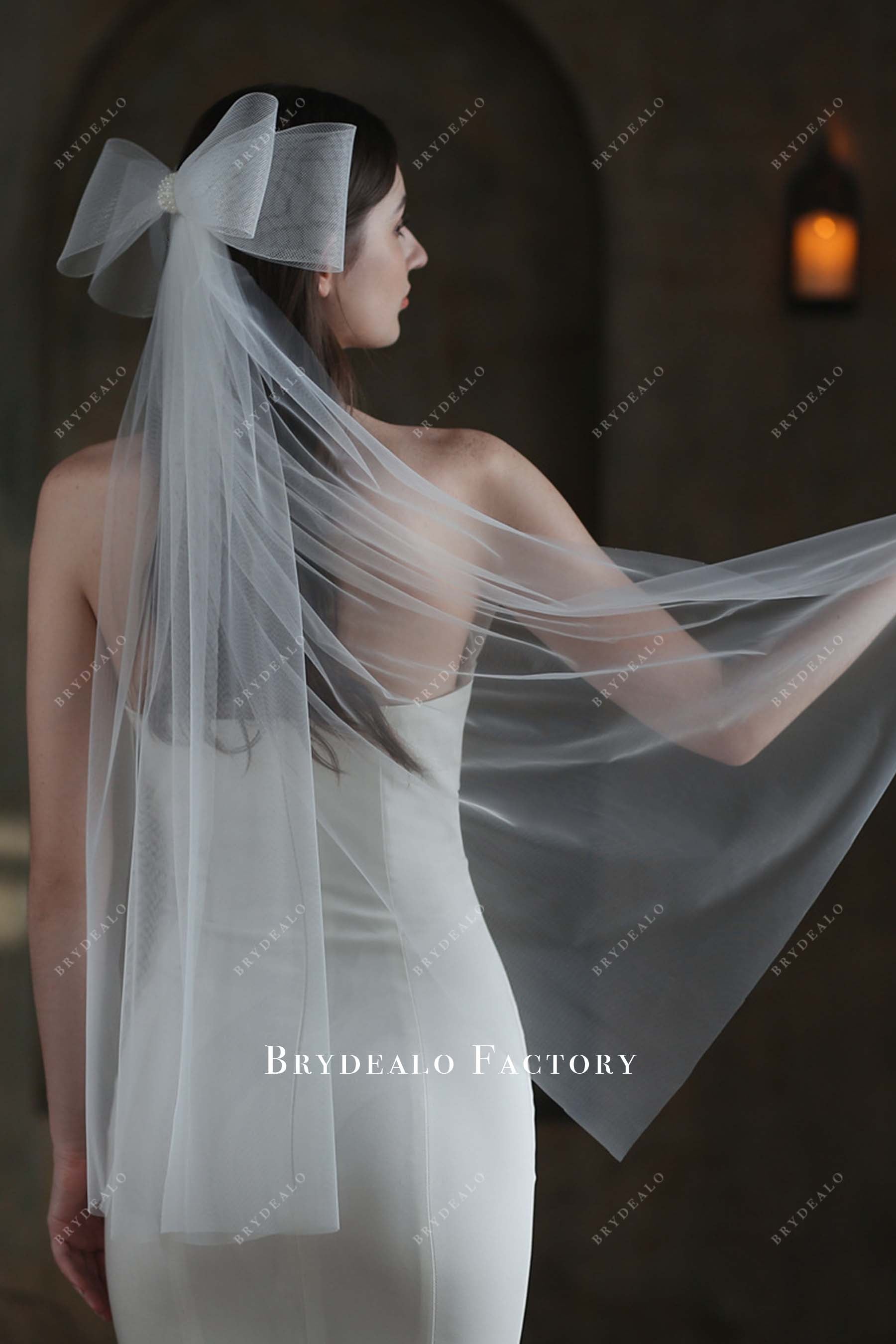 bow wedding veil