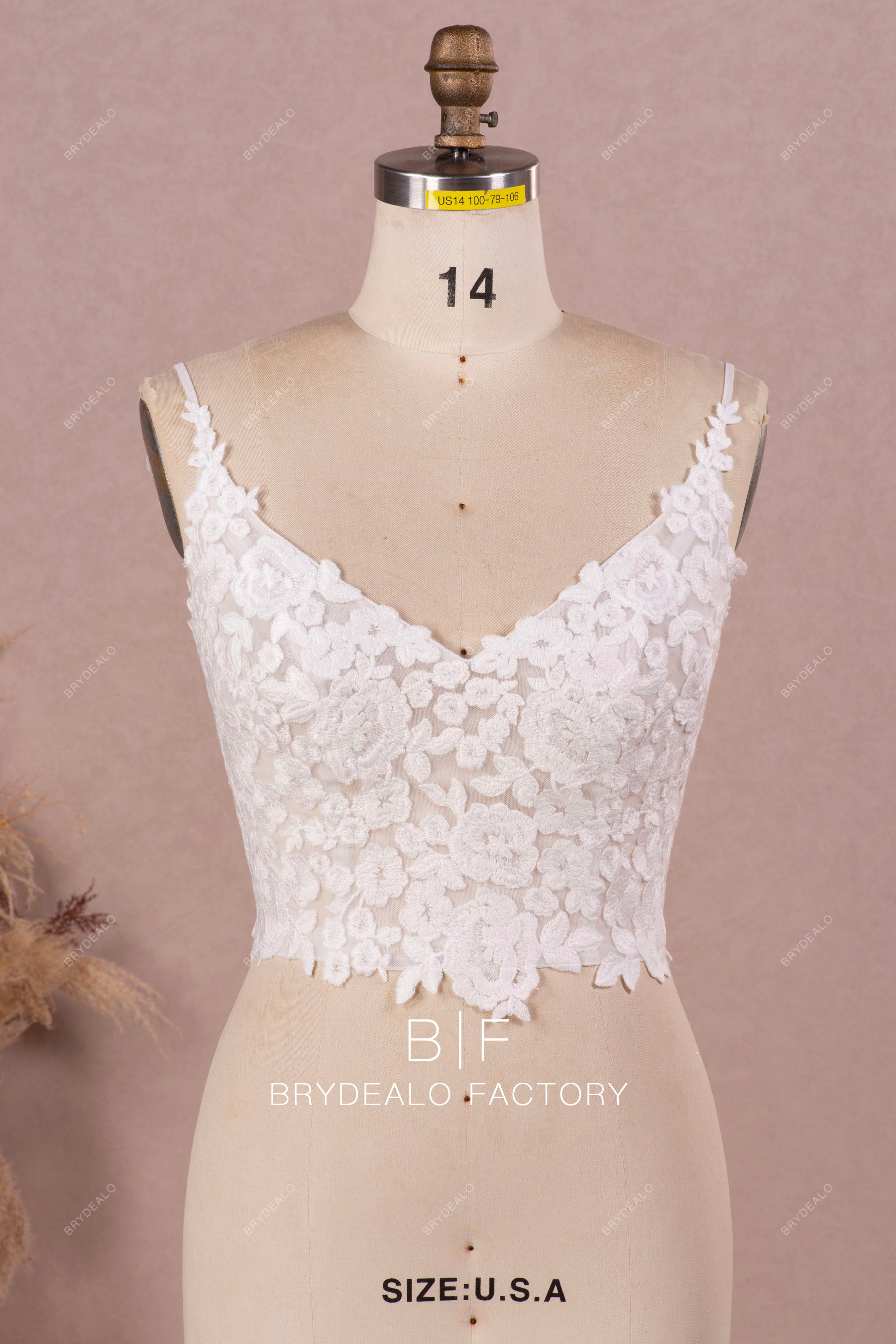 bridal v-neck lace top