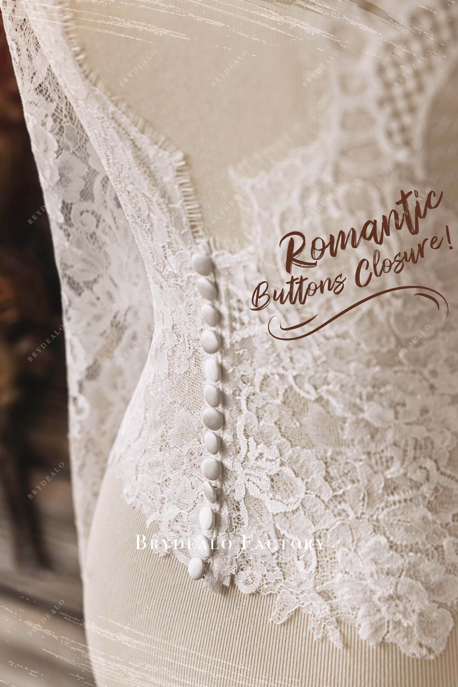 buttoned back bridal top