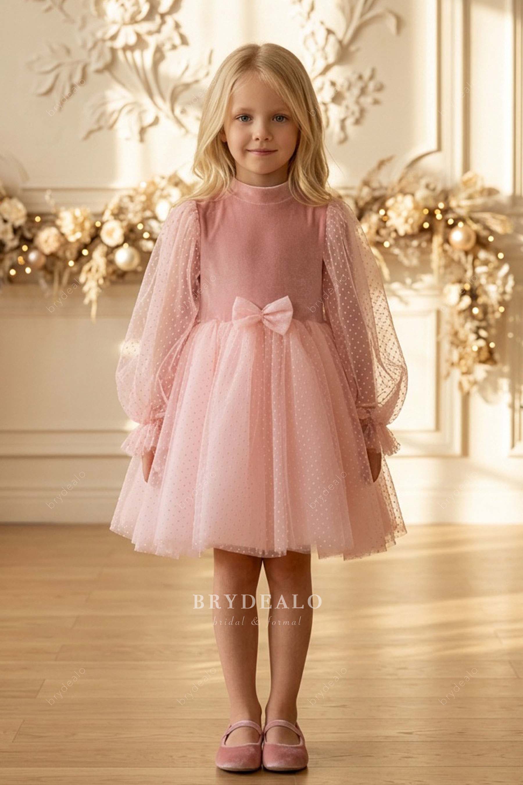 candy pink little girl holiday dress