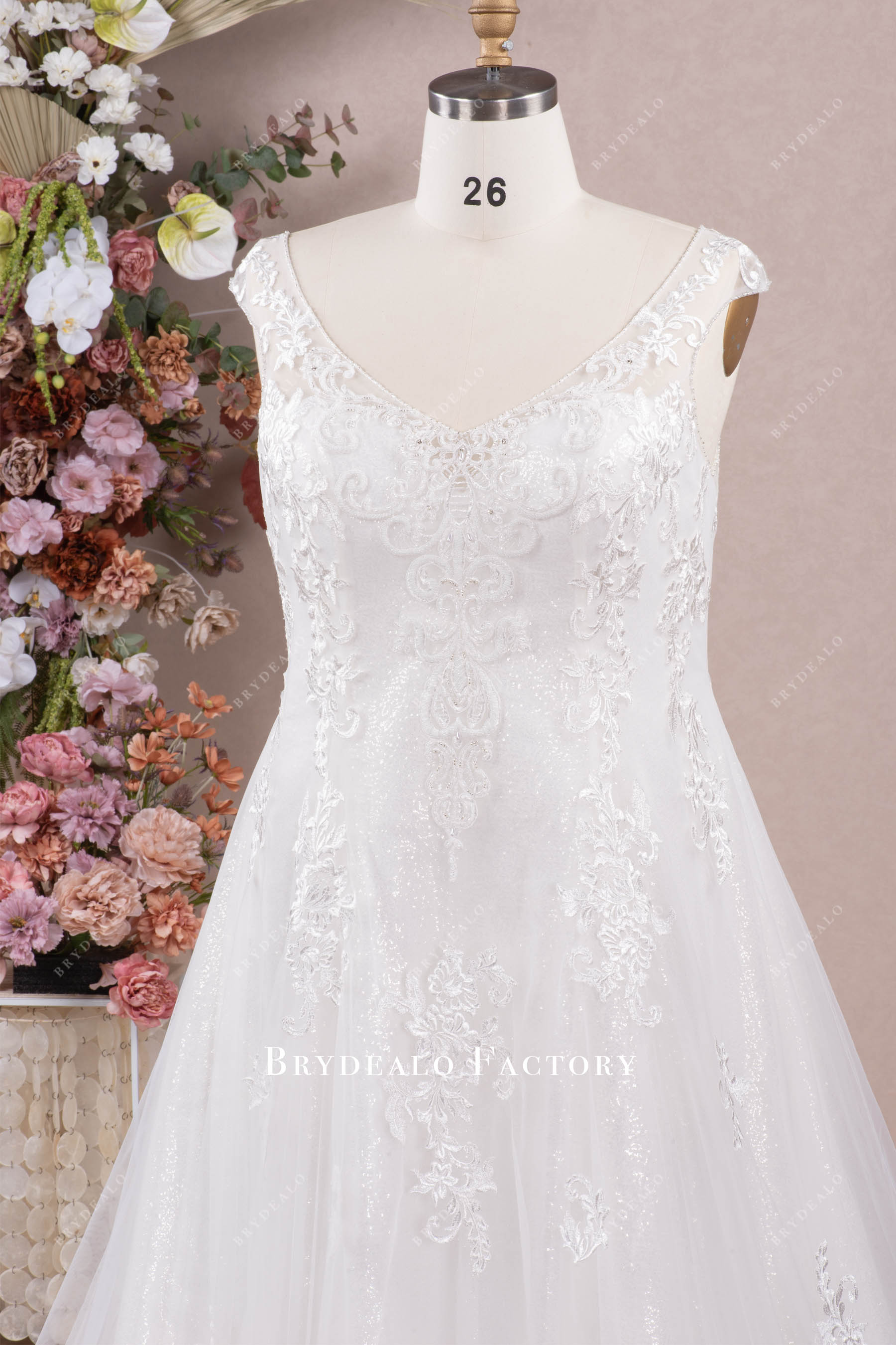 cap sleeve lace wedding dress
