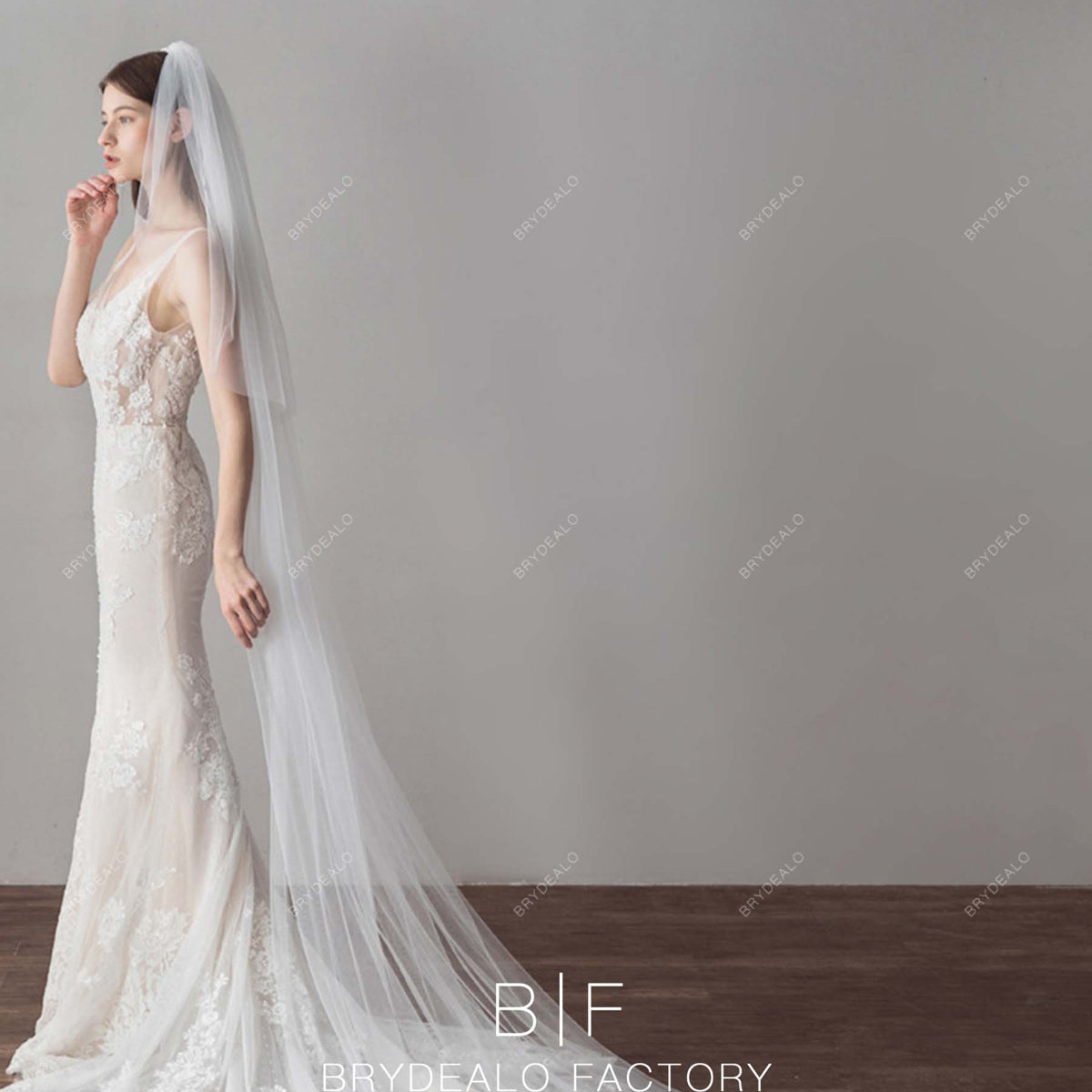 Stellar Elegance Cathedral Length Wedding Veil Ivory Factory Direct