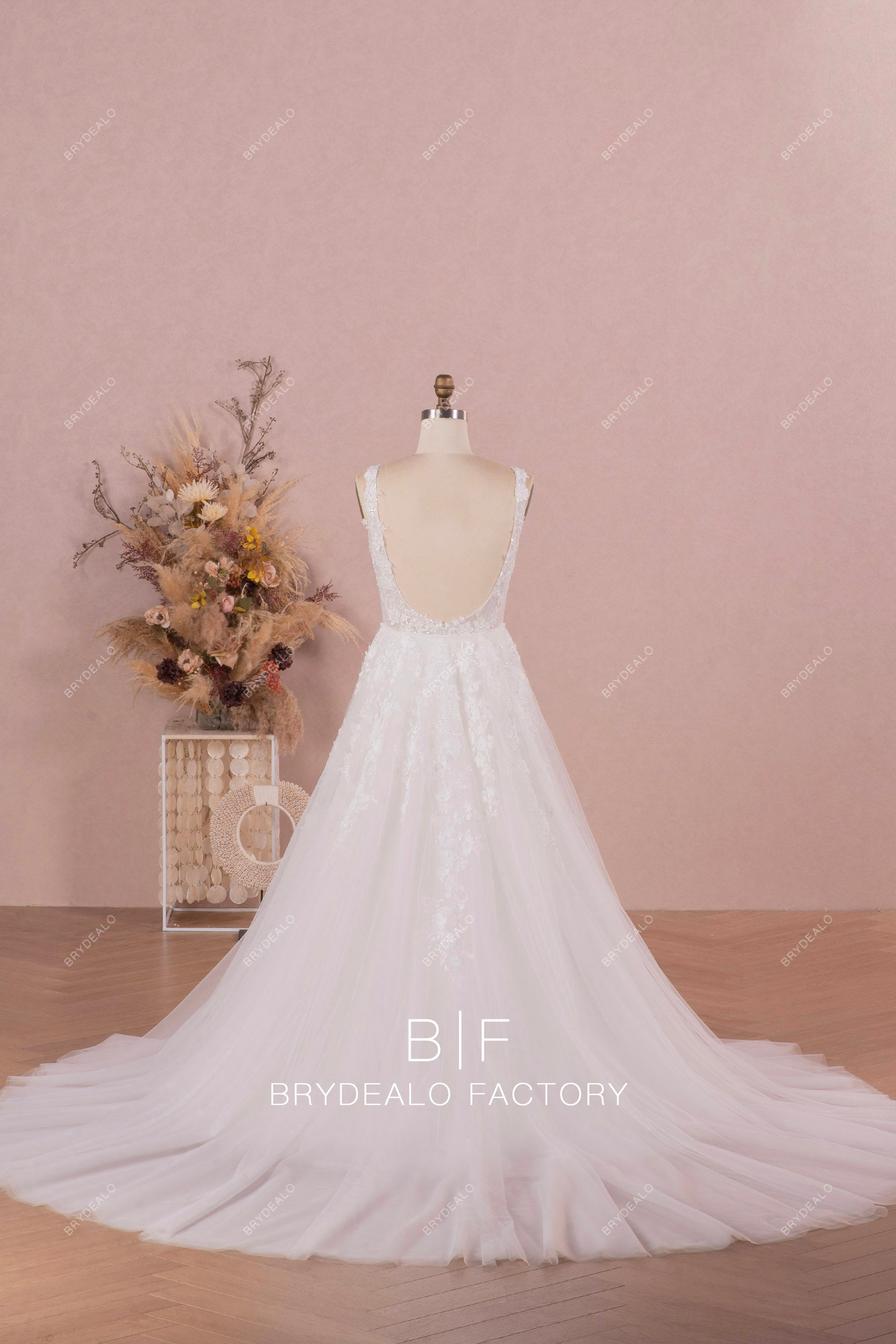 BrydealoFactory Pearls 3D Flowers Cathedral Length Bridal Veil