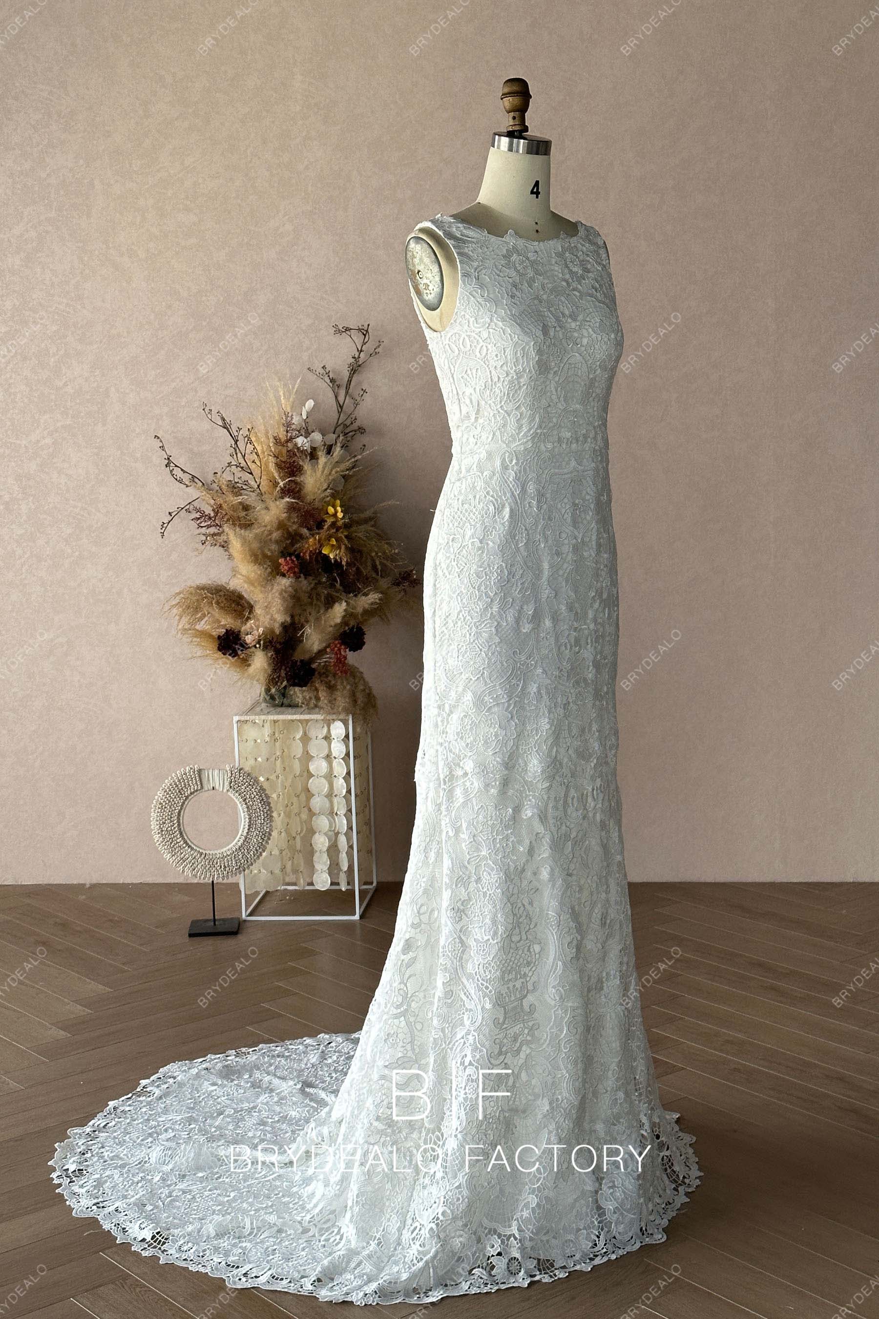Private Label Sleeveless Lace Bridal Dress